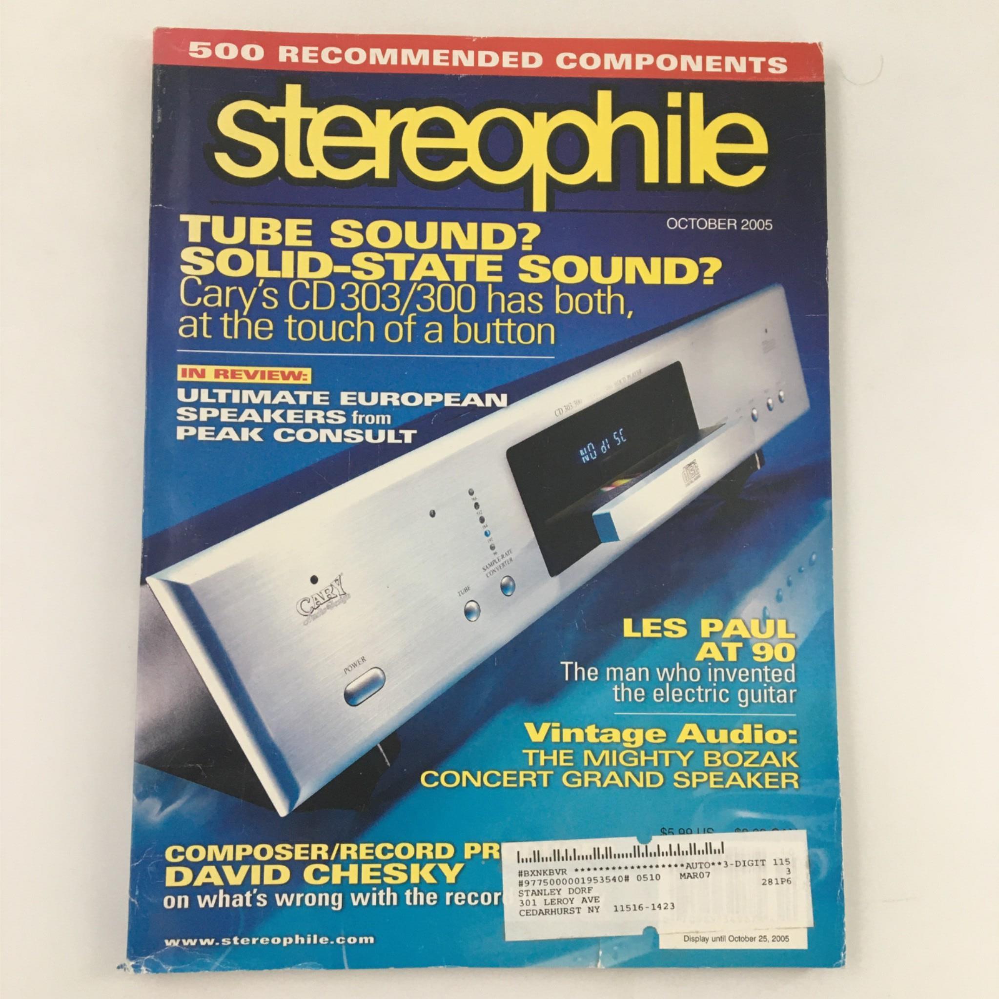 Stereophile Magazine October 2005 Cary's CD303/300, Les Paul at 90