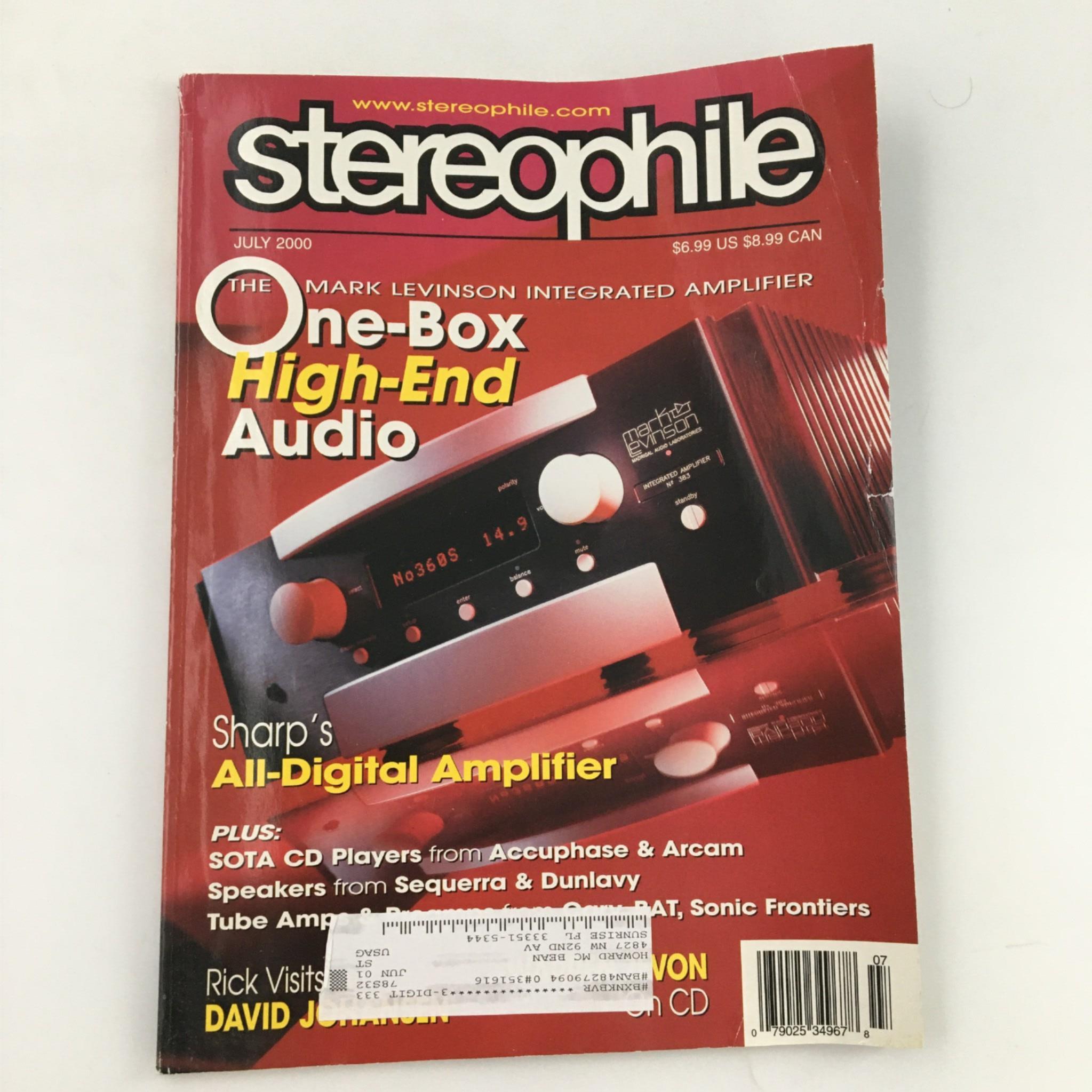 Stereophile Magazine July 2000 The Mark Levinson Integrated Amplifier