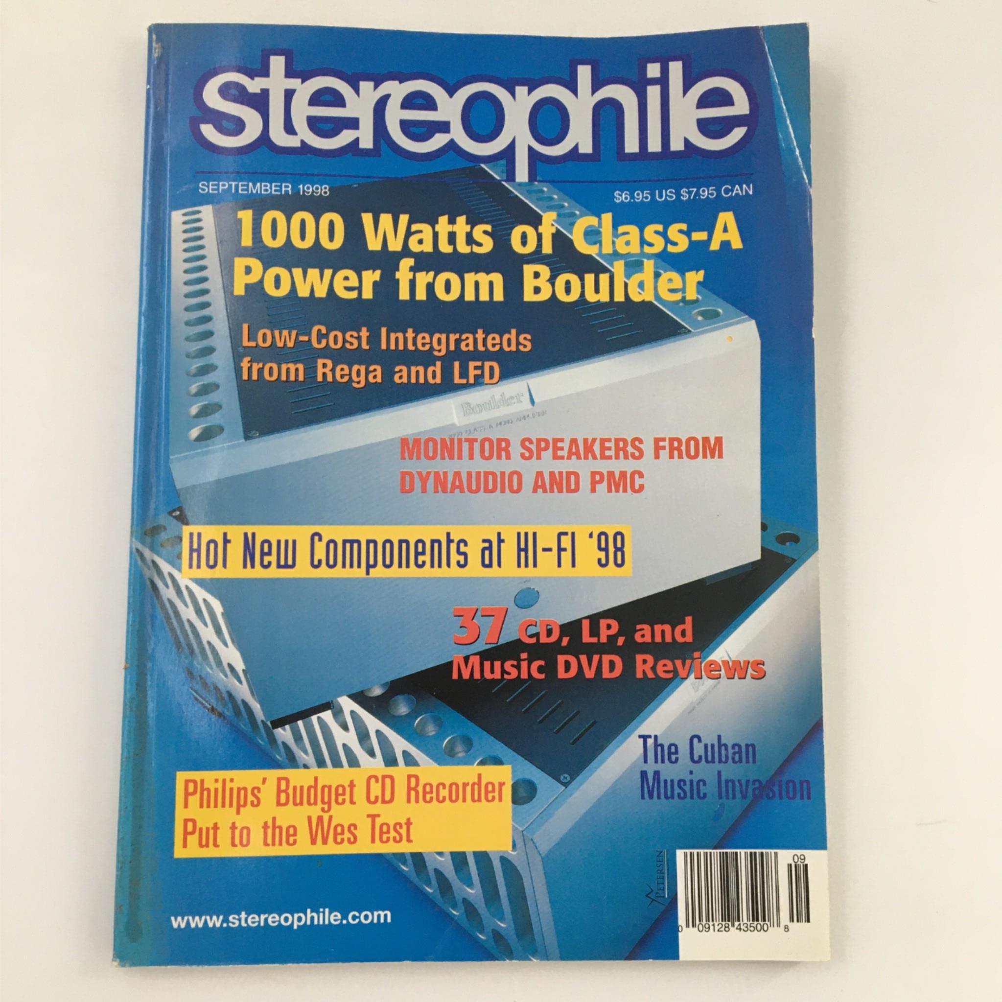 Stereophile Magazine September 1998 Dynaudio and PMC Monitor Speakers Newsstand