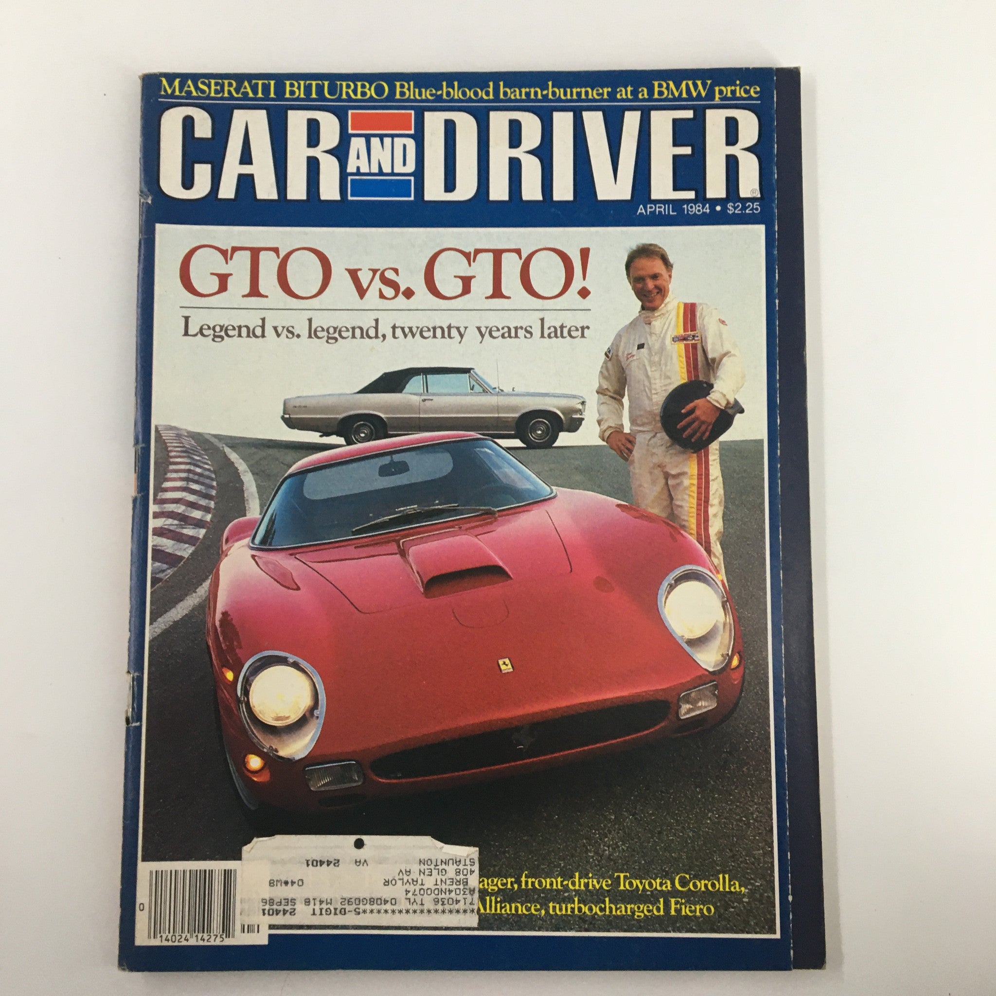 VTG Car and Driver Magazine April 1984 GTO vs GTo & Legend vs Legend 20yrs Later