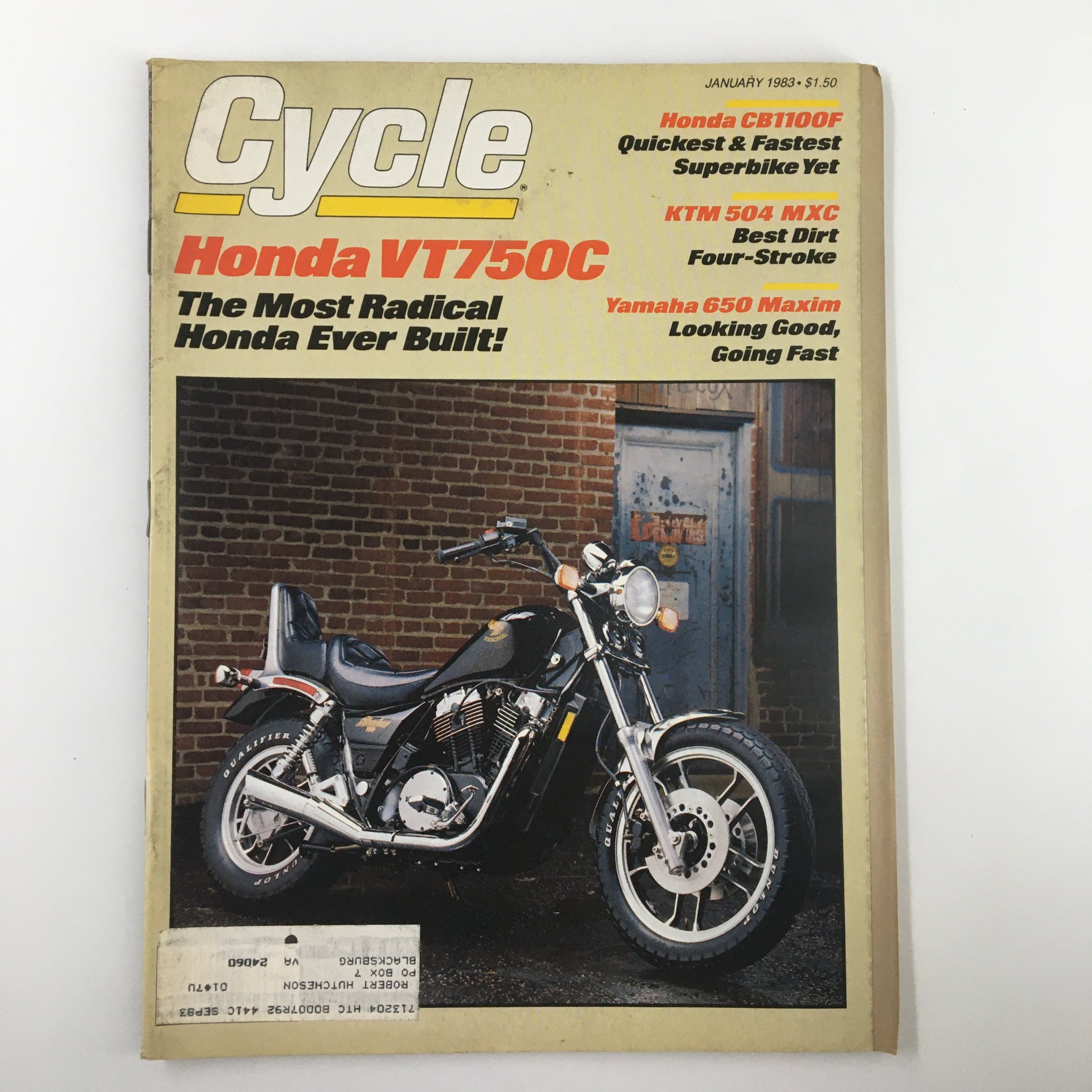 VTG Cycle Magazine January 1983 Honda VT750C The Most Radical Honda Ever Built