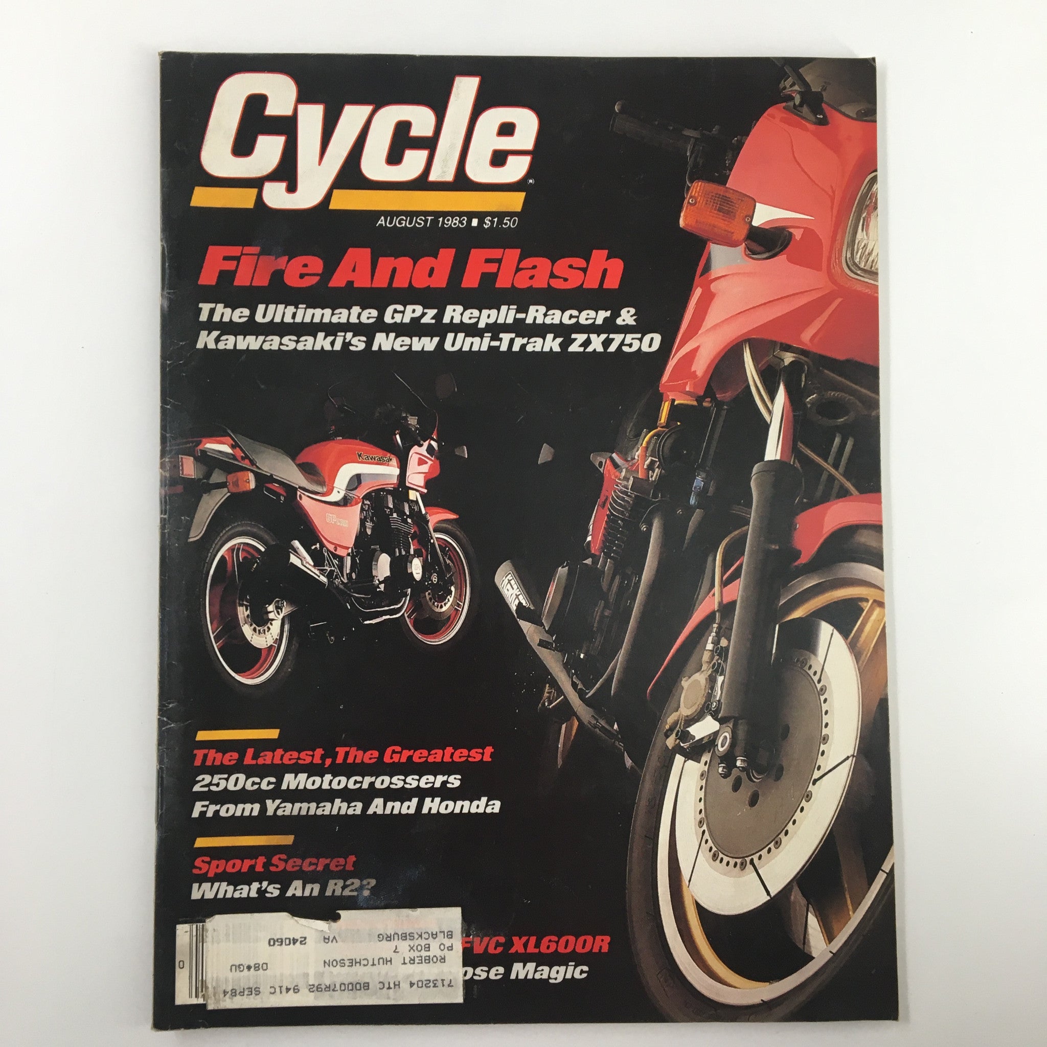 VTG Cycle Magazine August 1983 GPz Repli-Racer & Kawasaki Uni-Trak ZXV750