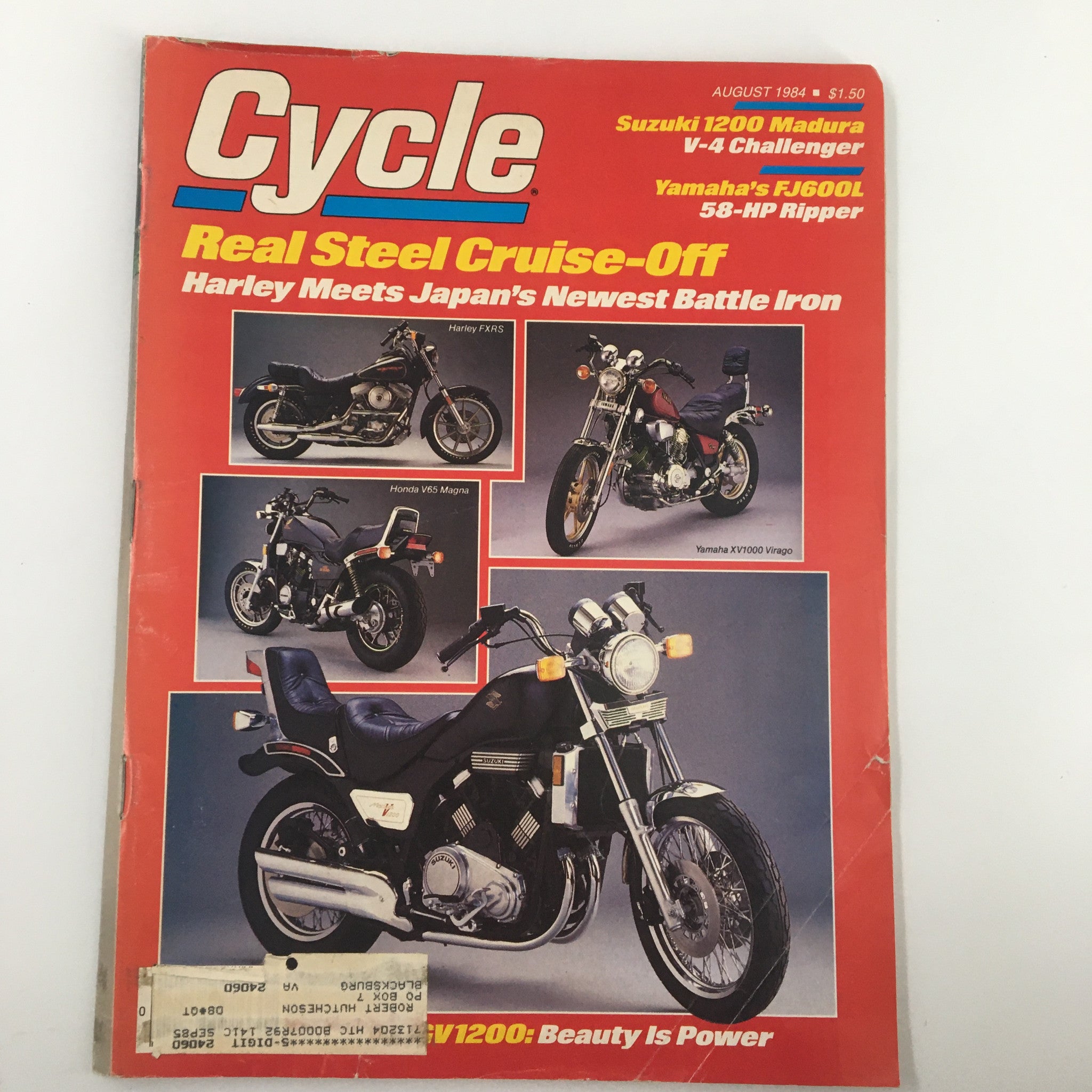 VTG Cycle Magazine August 1984 Harley Meets Japan's Newest Battle iron