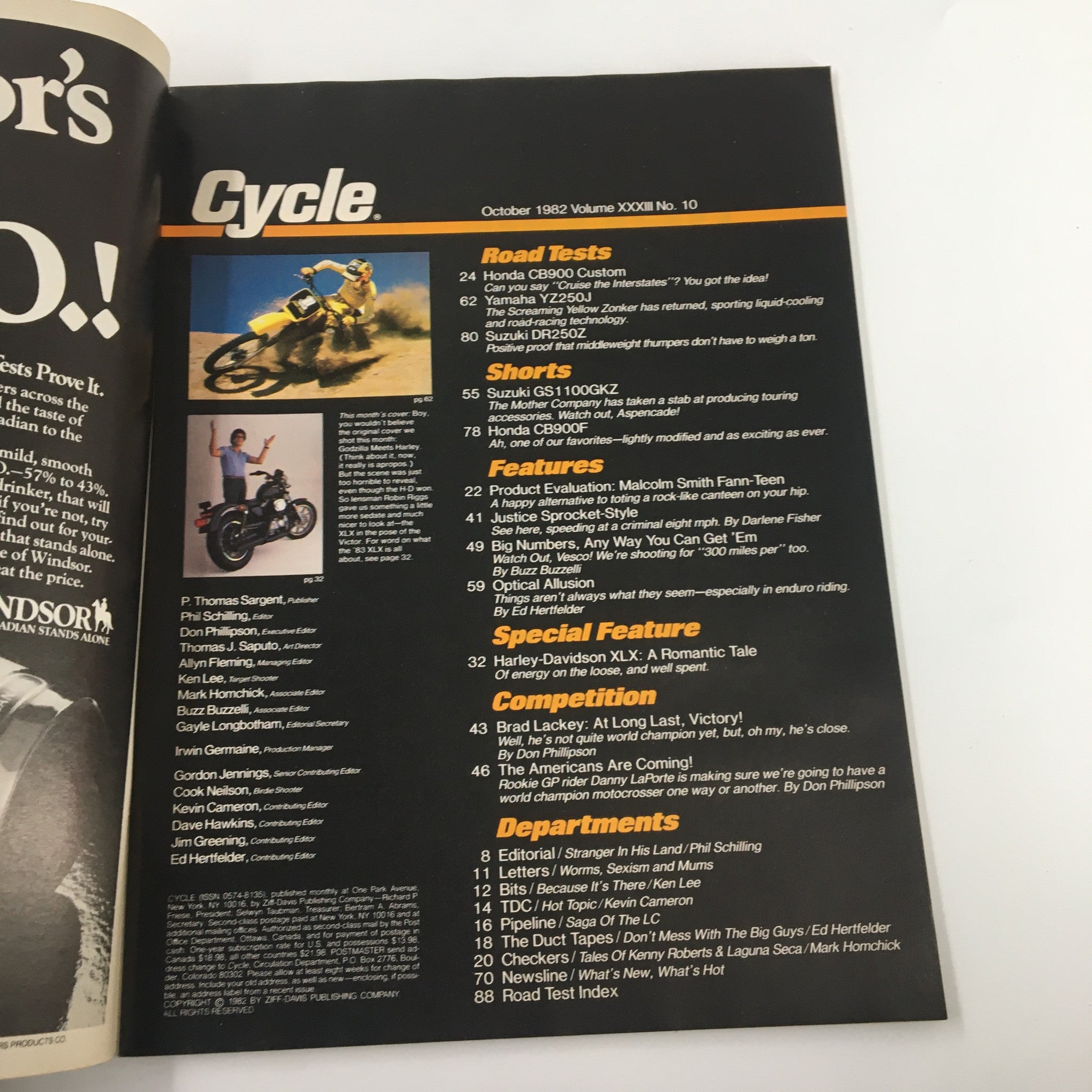 VTG Cycle Magazine October 1982 Harley-Davidson XLX & Yamaha YZ250J Monocrosser