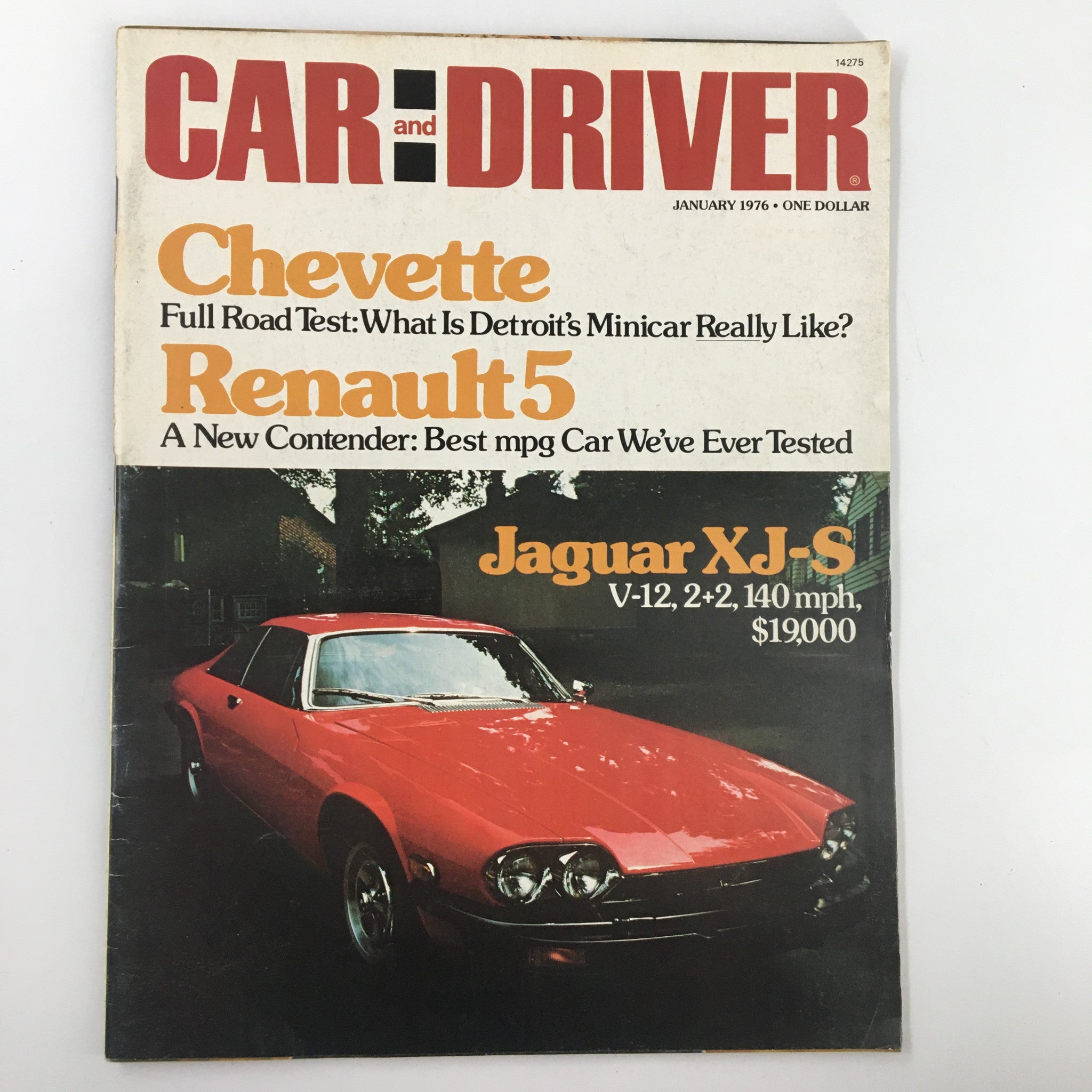 VTG Car and Driver January 1976 Jaguar XJ-S V-12 2+2 140-Mph No Label