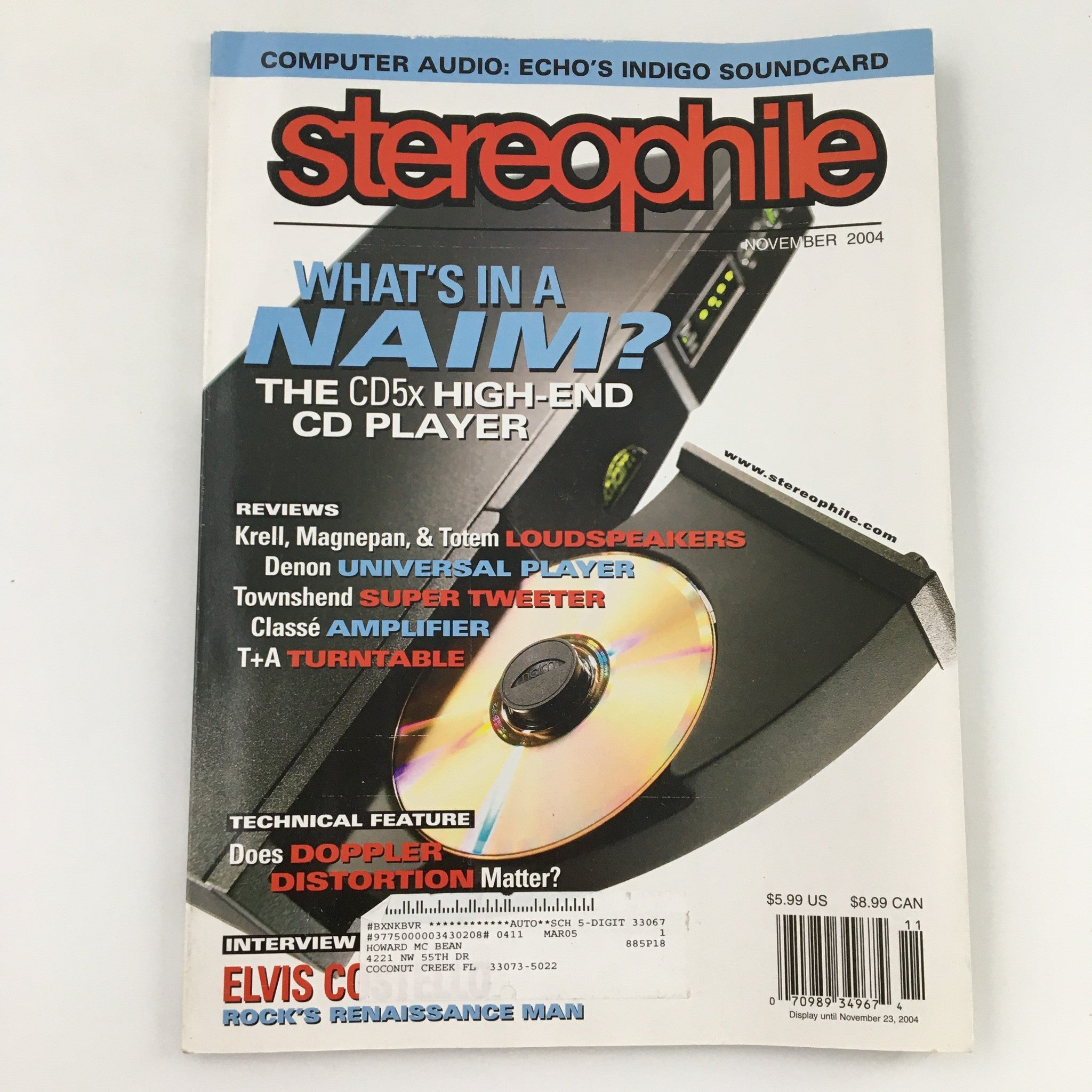 Stereophile Magazine November 2004 Elvis Costello Rock's Renaissance Man