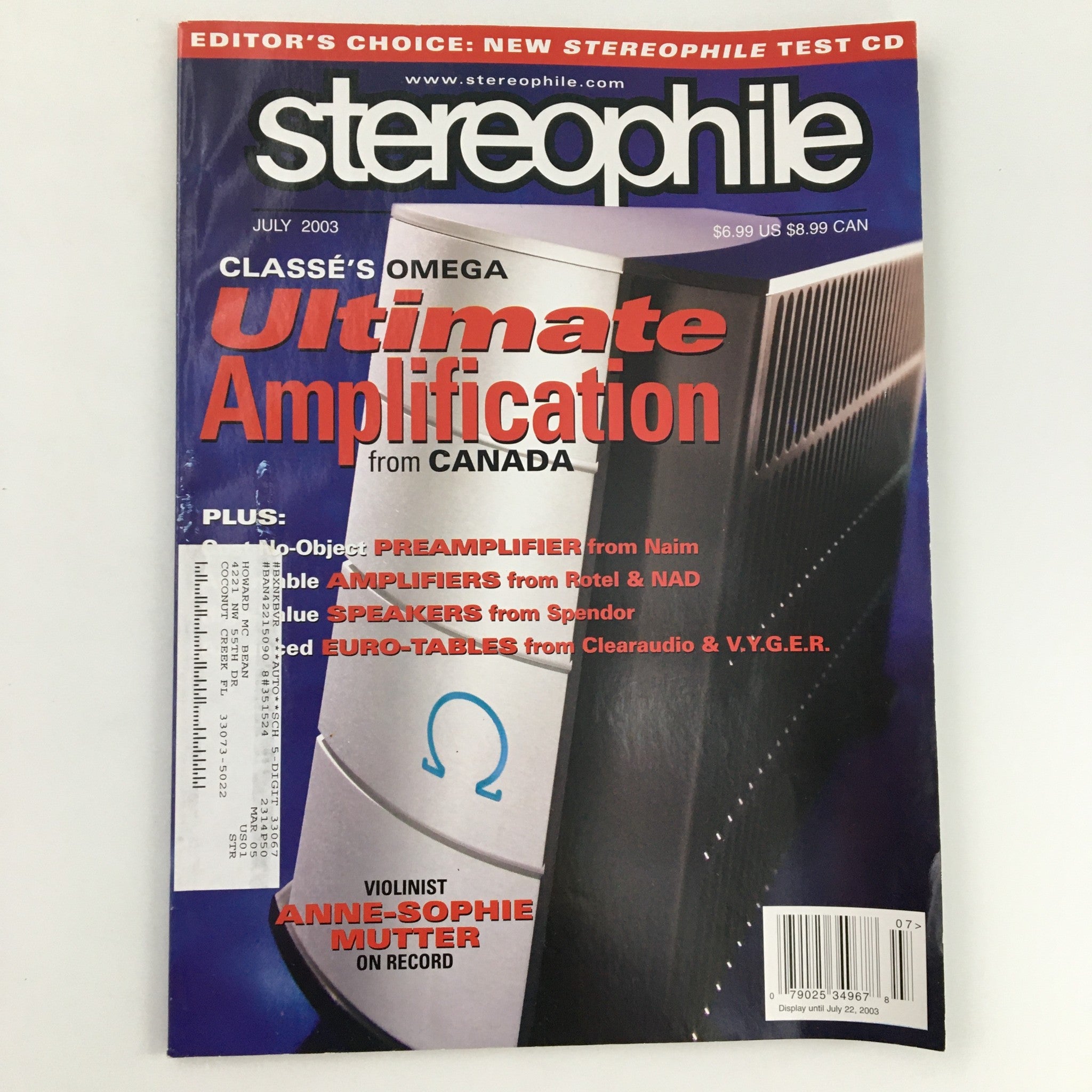 Stereophile Magazine July 2003 Violinist Anne-Sophie Mutter on Record