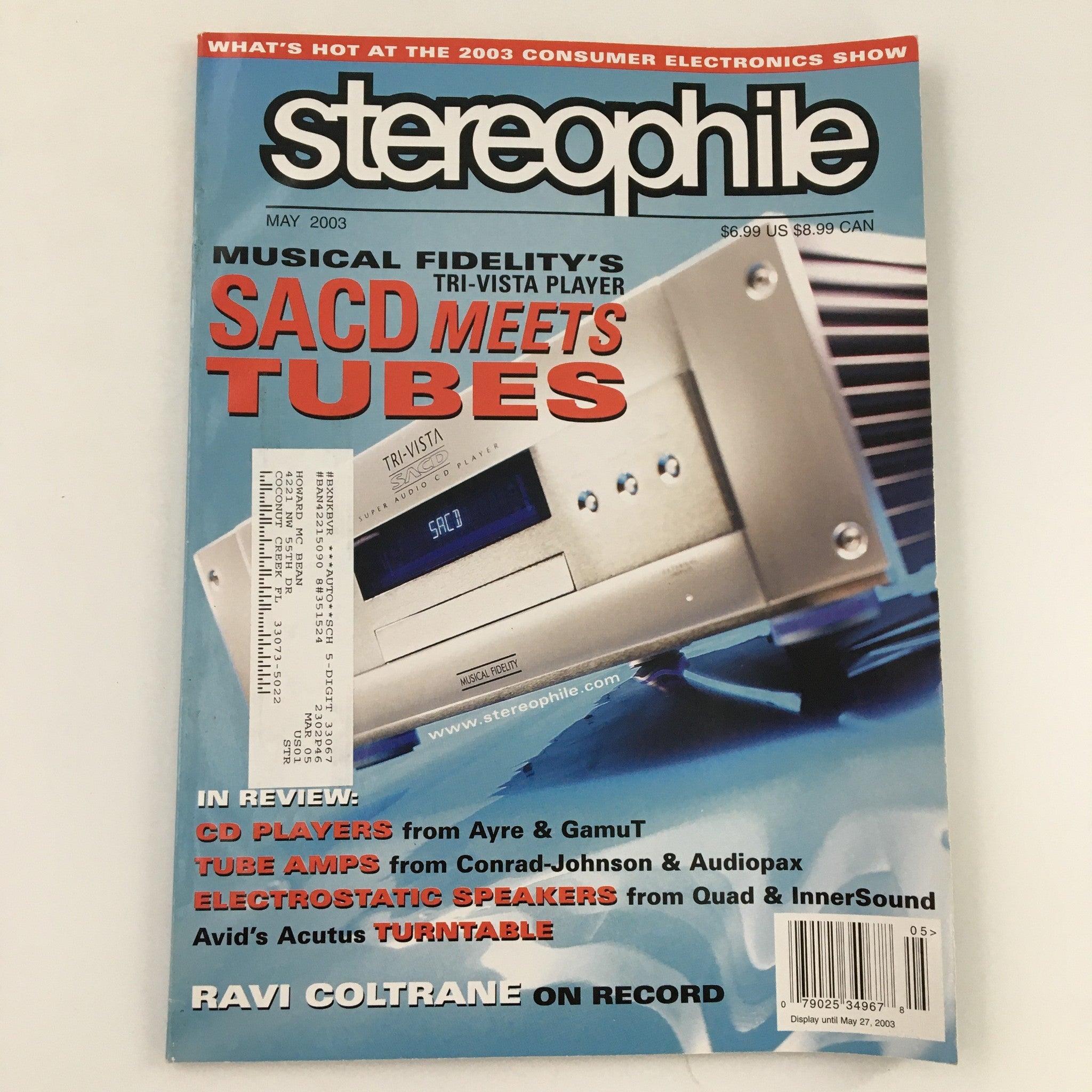 Stereophile Magazine May 2003 American Saxophonist Ravi Coltrane on Record