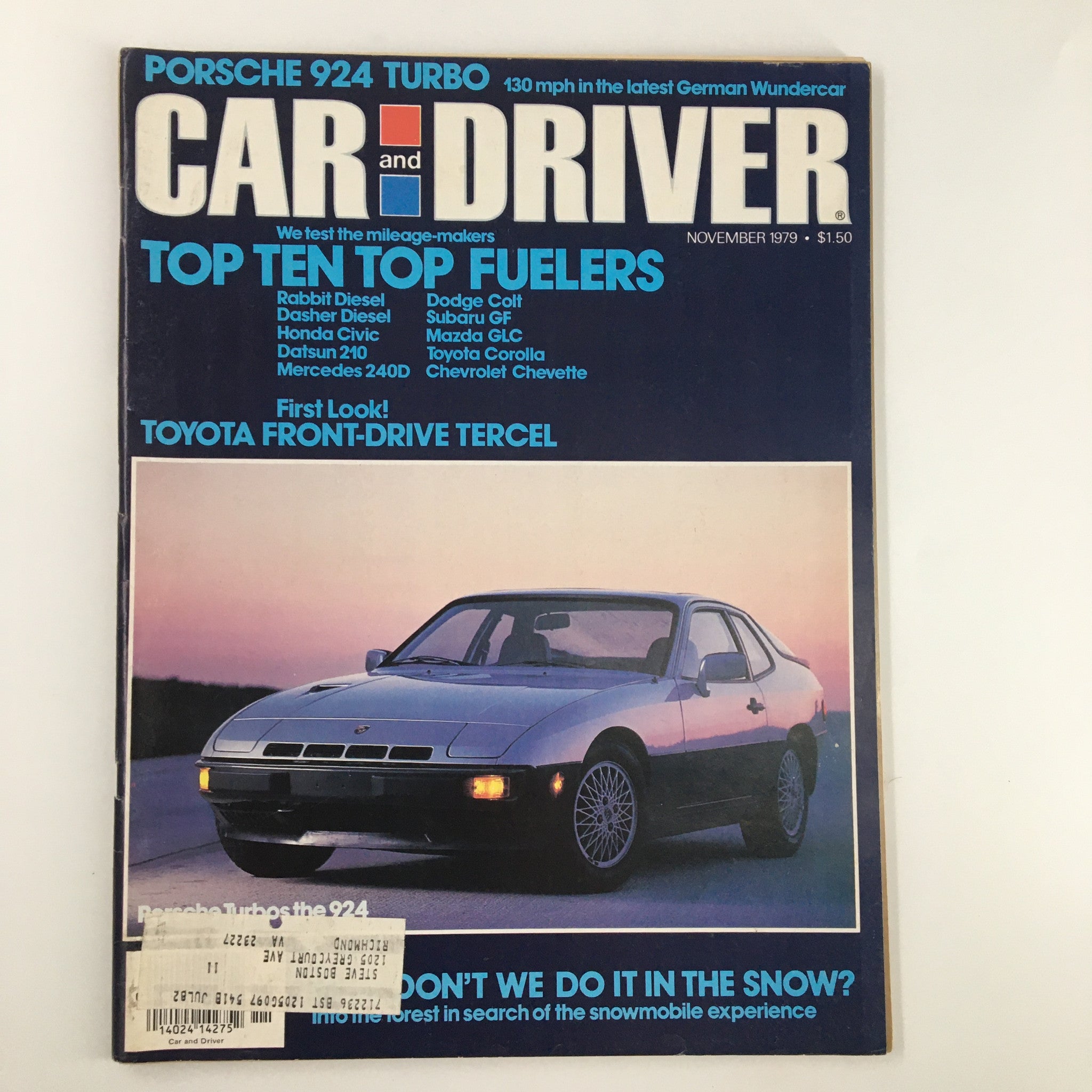 VTG Car and Driver Magazine November 1979 A First Look Toyota Front-Drive Tercel