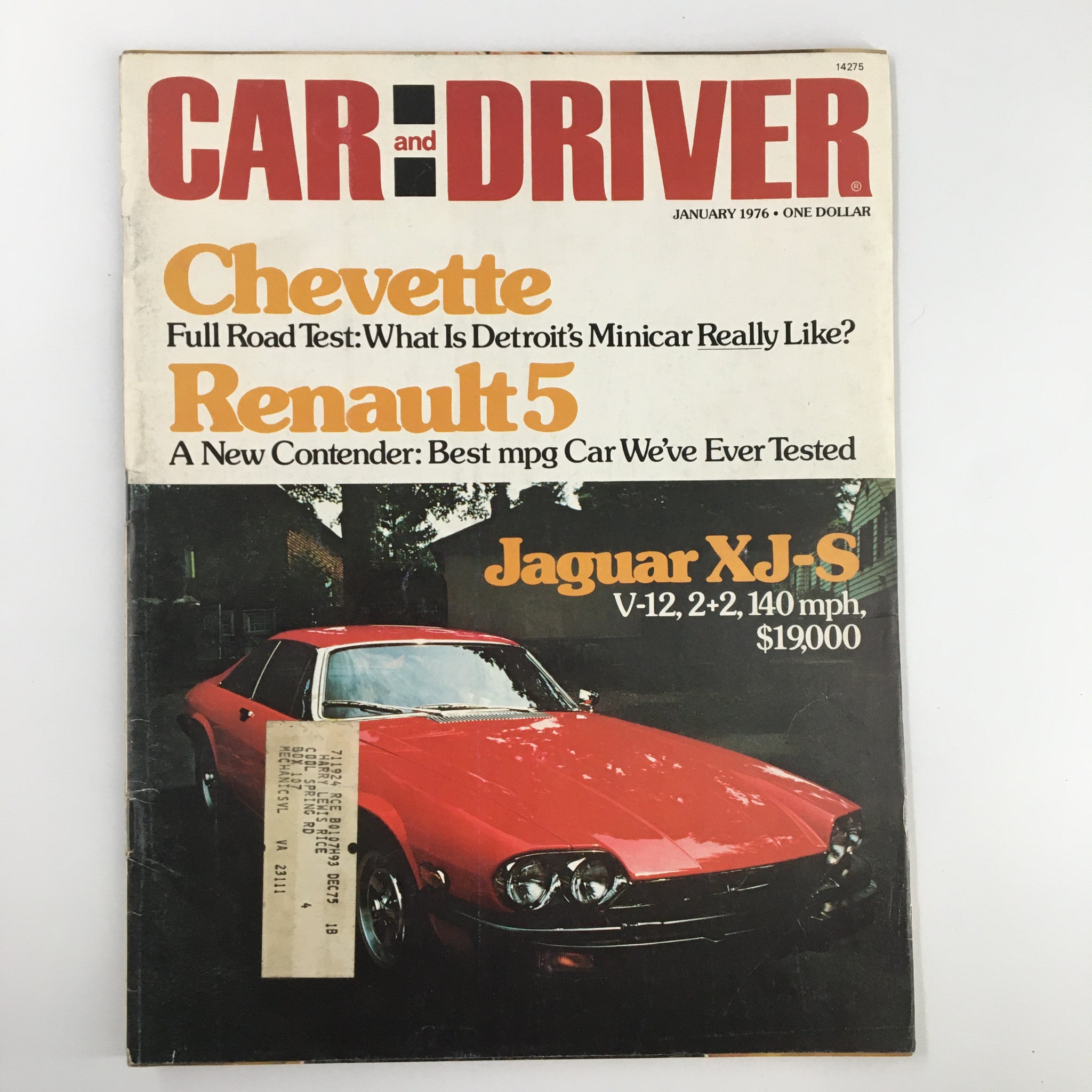 VTG Car and Driver Magazine January 1976 Chevette and Renault 5 A New Contender