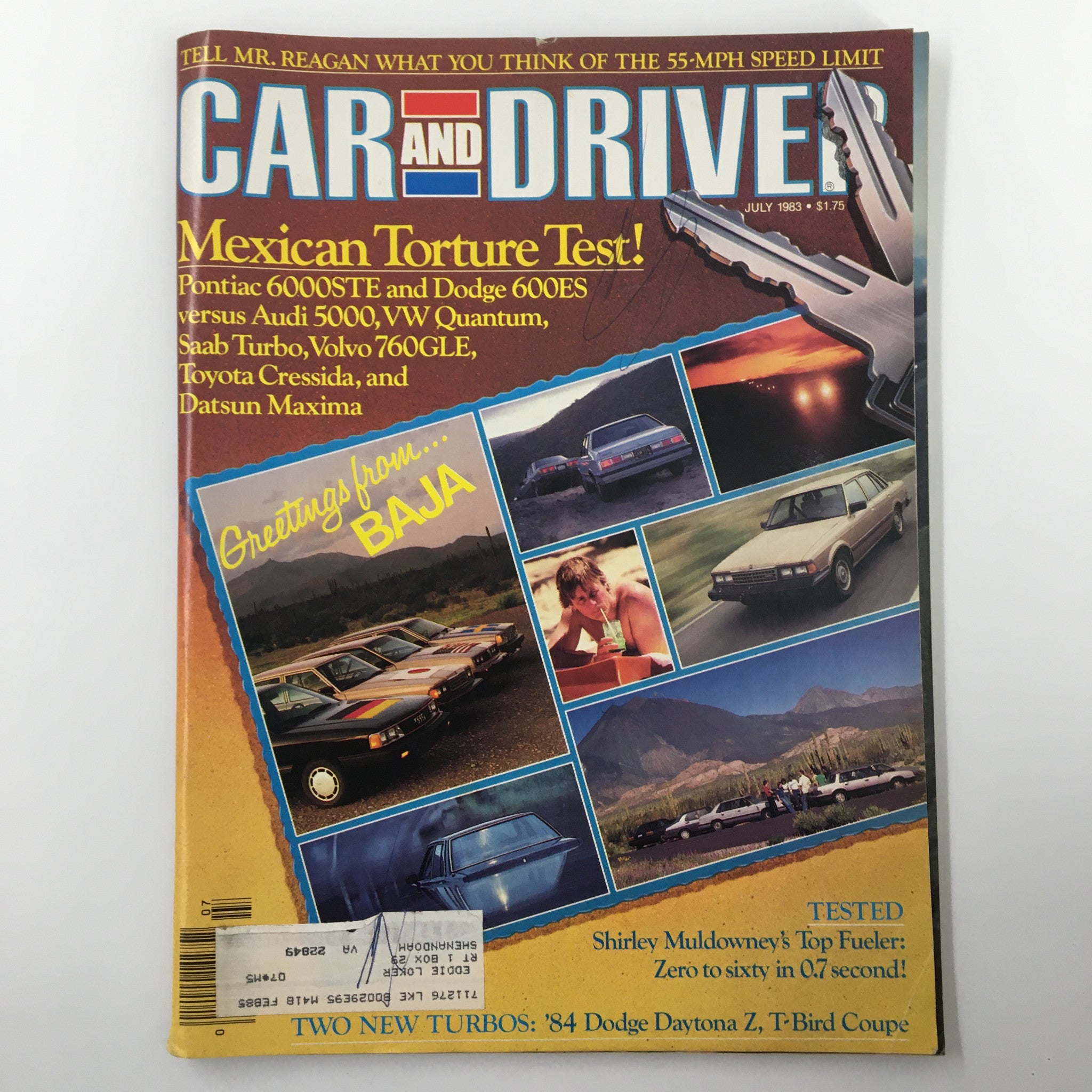 VTG Car and Driver Magazine July 1983 Pontiac 6000STE & Dodge 600ES vs Audi 5000