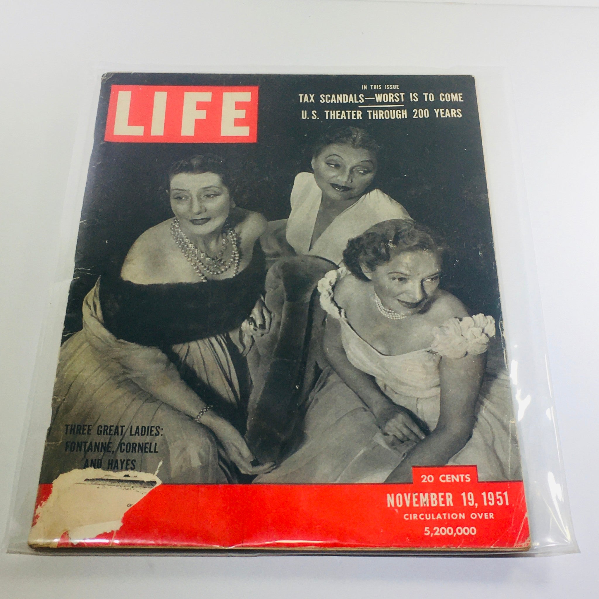 VTG Life Magazine: Nov 19 1951 - Three Great Ladies: Fontanne, Cornell & Hayes