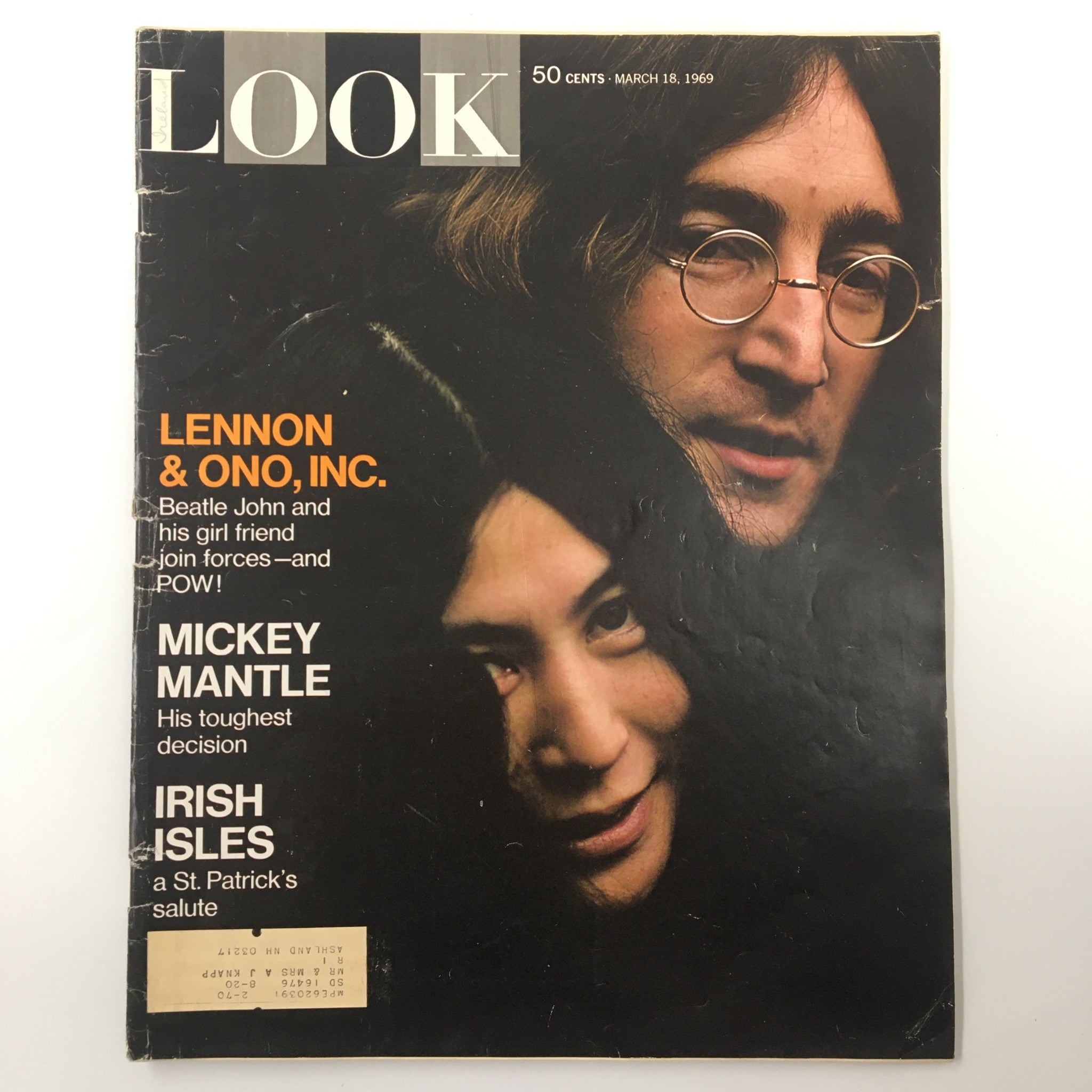 VTG Look Magazine March 18 1969 Beatle John & His Girlfriend Yoko Join Forces