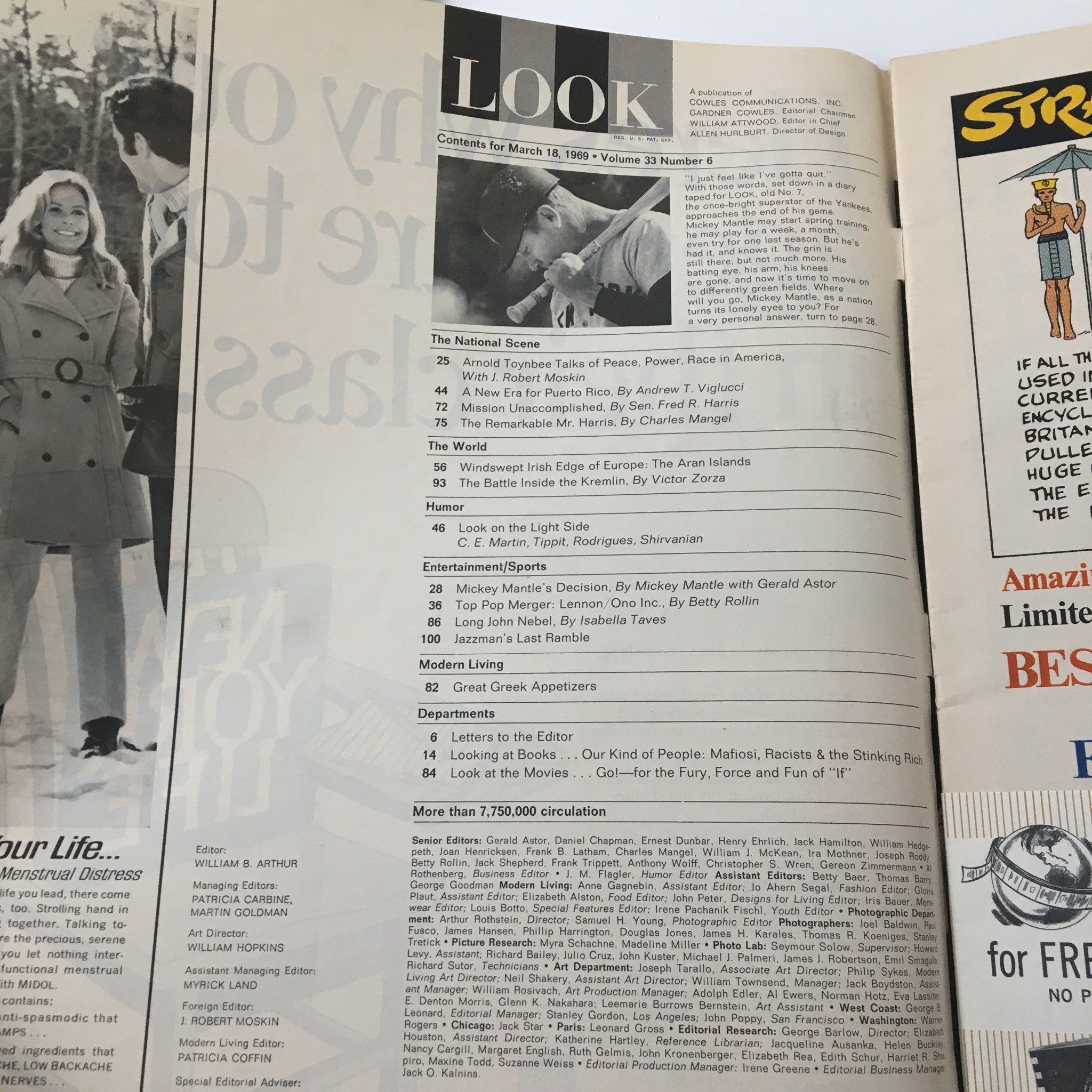 VTG Look Magazine March 18 1969 Beatle John & His Girlfriend Yoko Join Forces