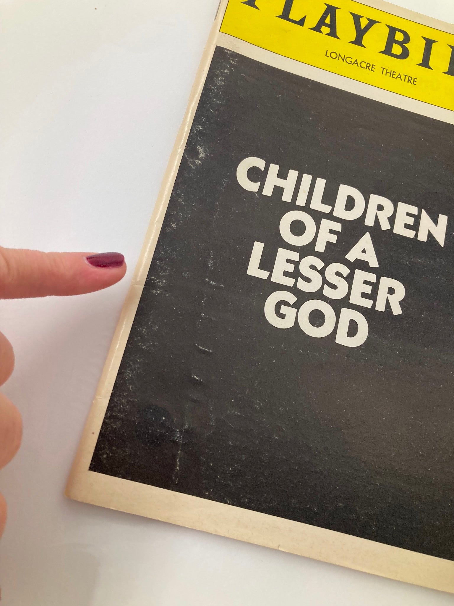 1981 Playbill Longacre Theatre Children of a Lesser God by Mark Medoff