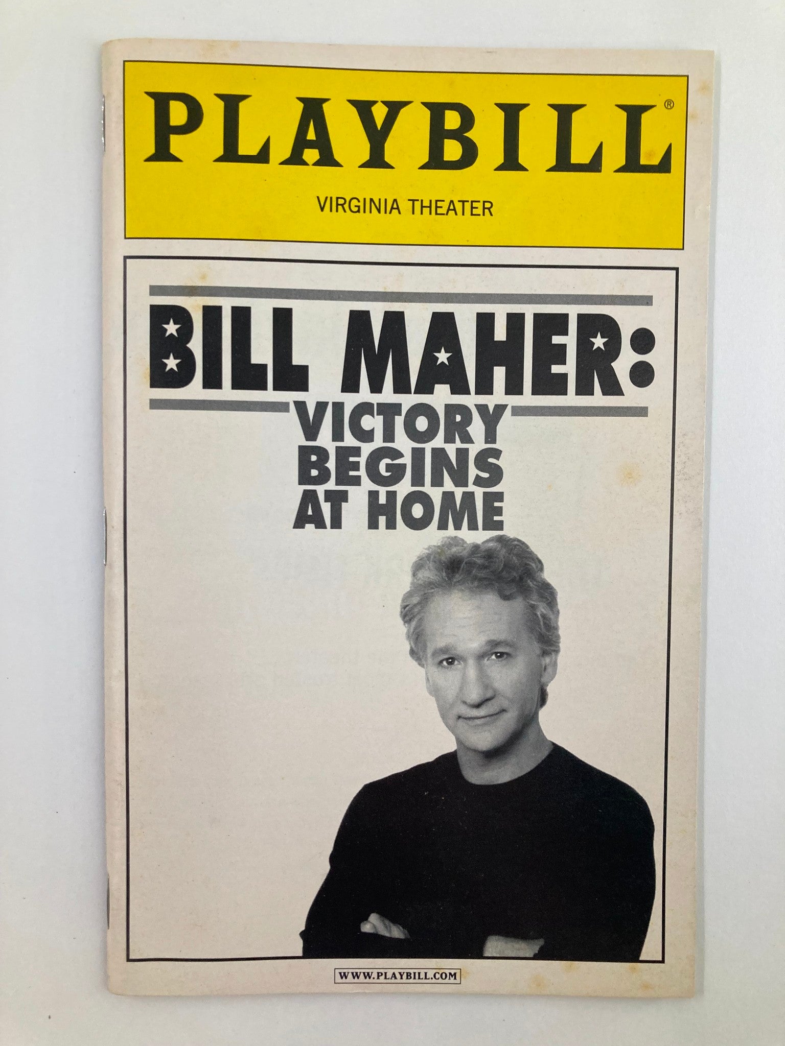 2003 Playbill Virginia Theatre Bill Maher Victory Begins at Home