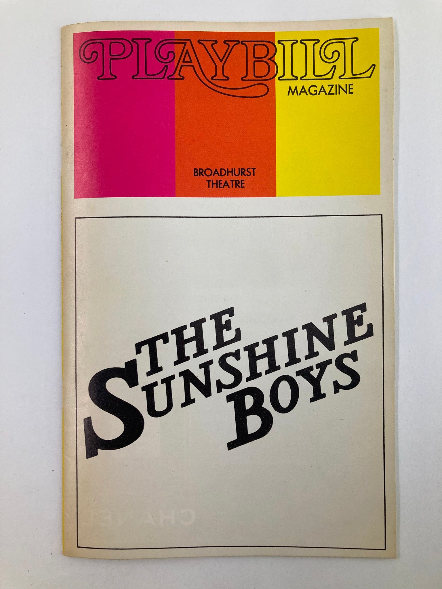 1973 Playbill Broadhurst Theatre Jack Albertson in The Sunshine Boys