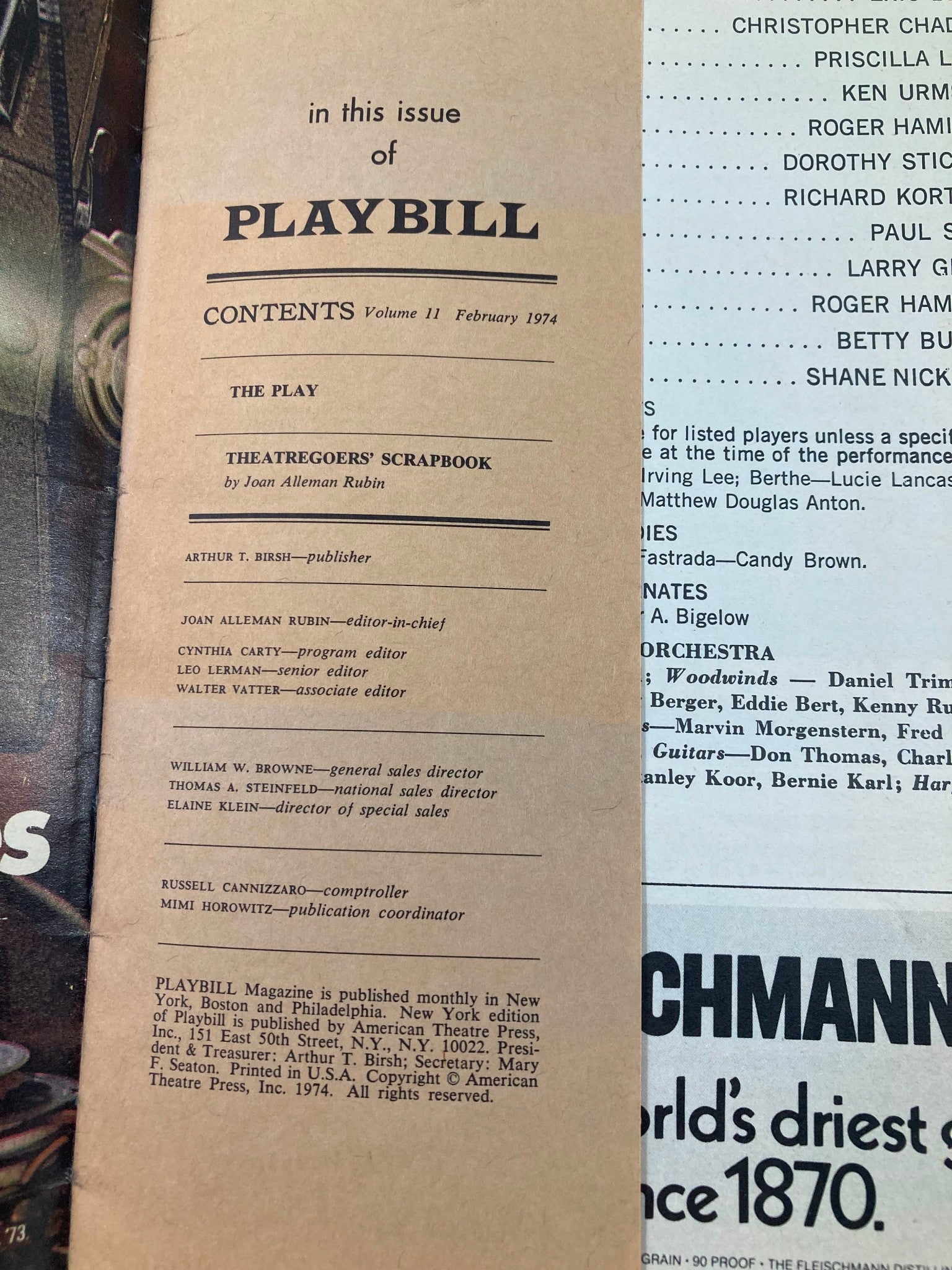 1974 Playbill Imperial Theatre Eric Berry & John Rubinstein in Pippin