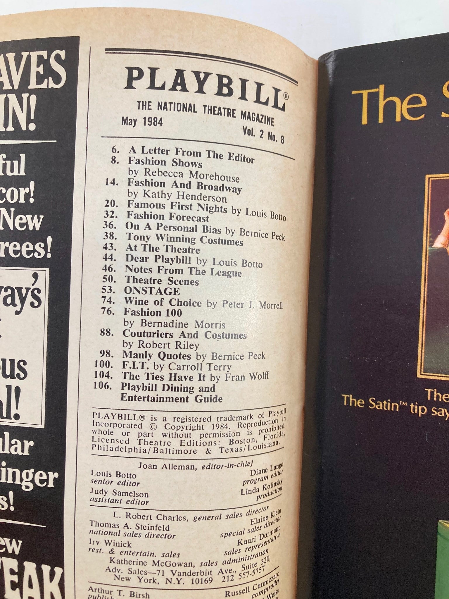 1984 Playbill Ethel Barrymore Theatre Liz Callaway & James Congdon in Baby