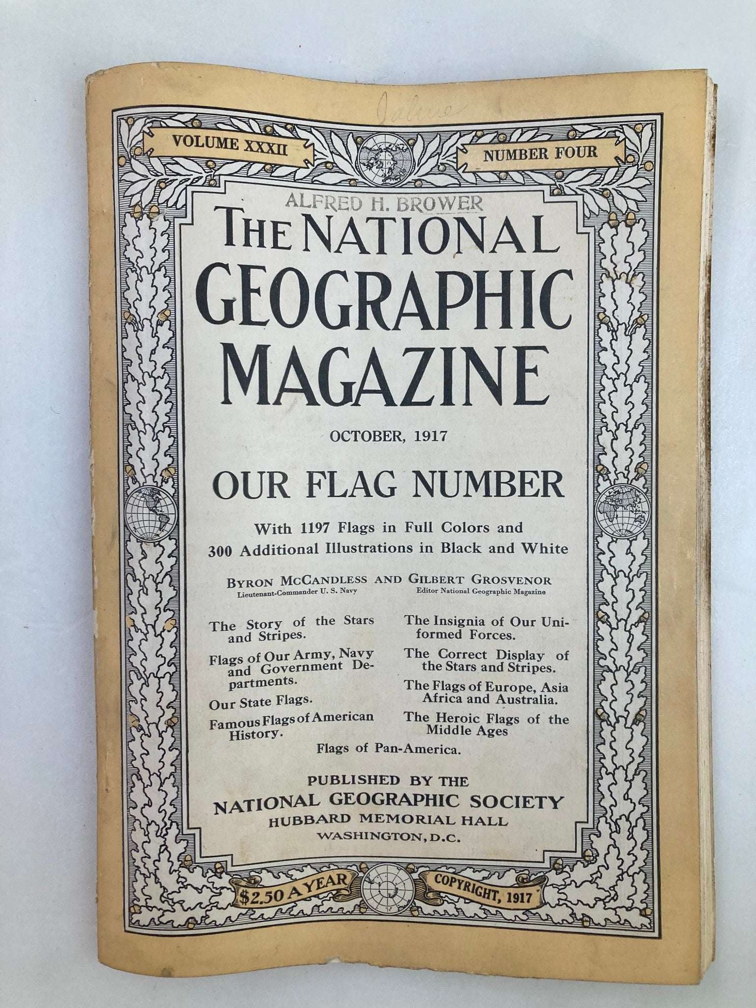 VTG The National Geographic Magazine October 1917 Our Flag Number No Label