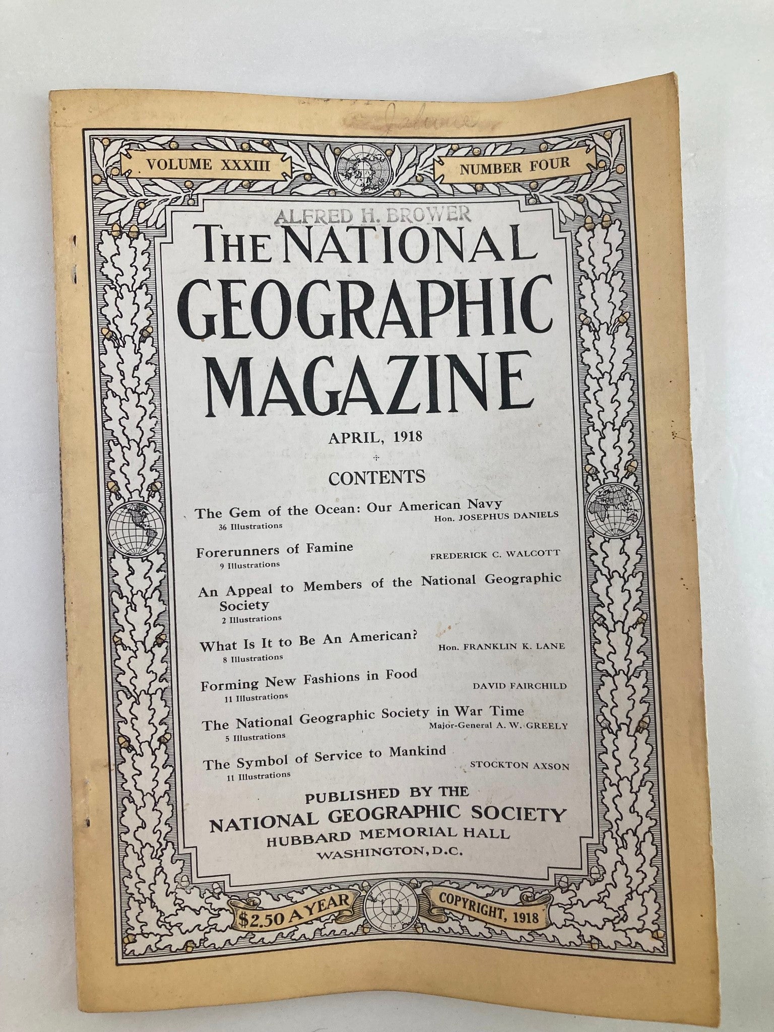 VTG The National Geographic Magazine April 1918 Forerunners of Famine No Label