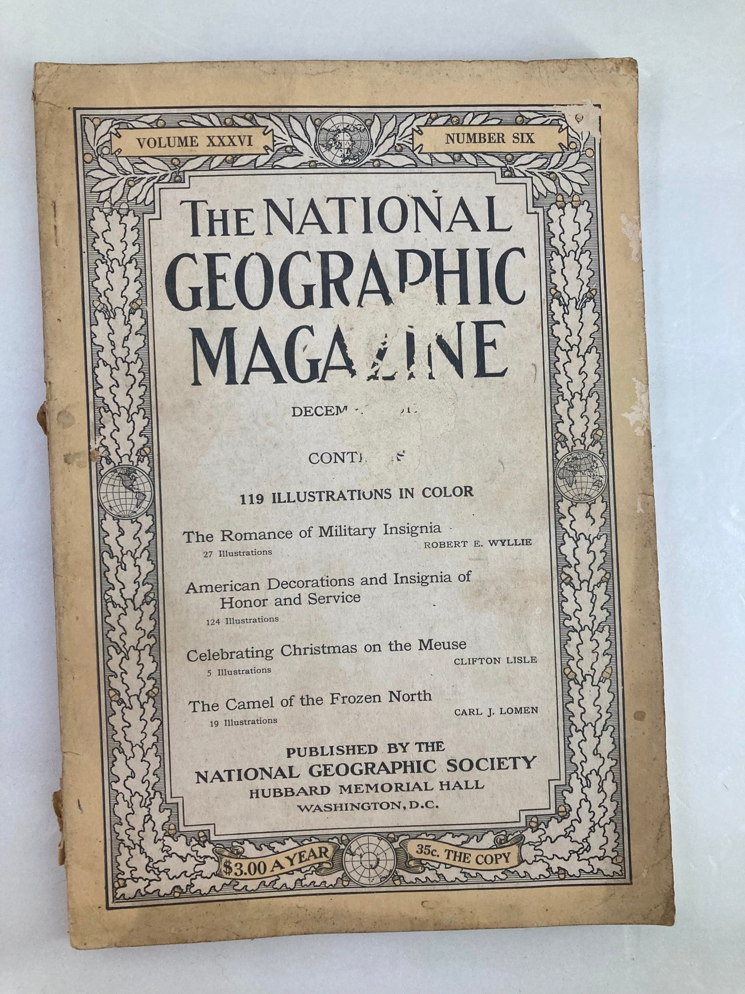 VTG The National Geographic Magazine December 1919 119 Illustrations No Label