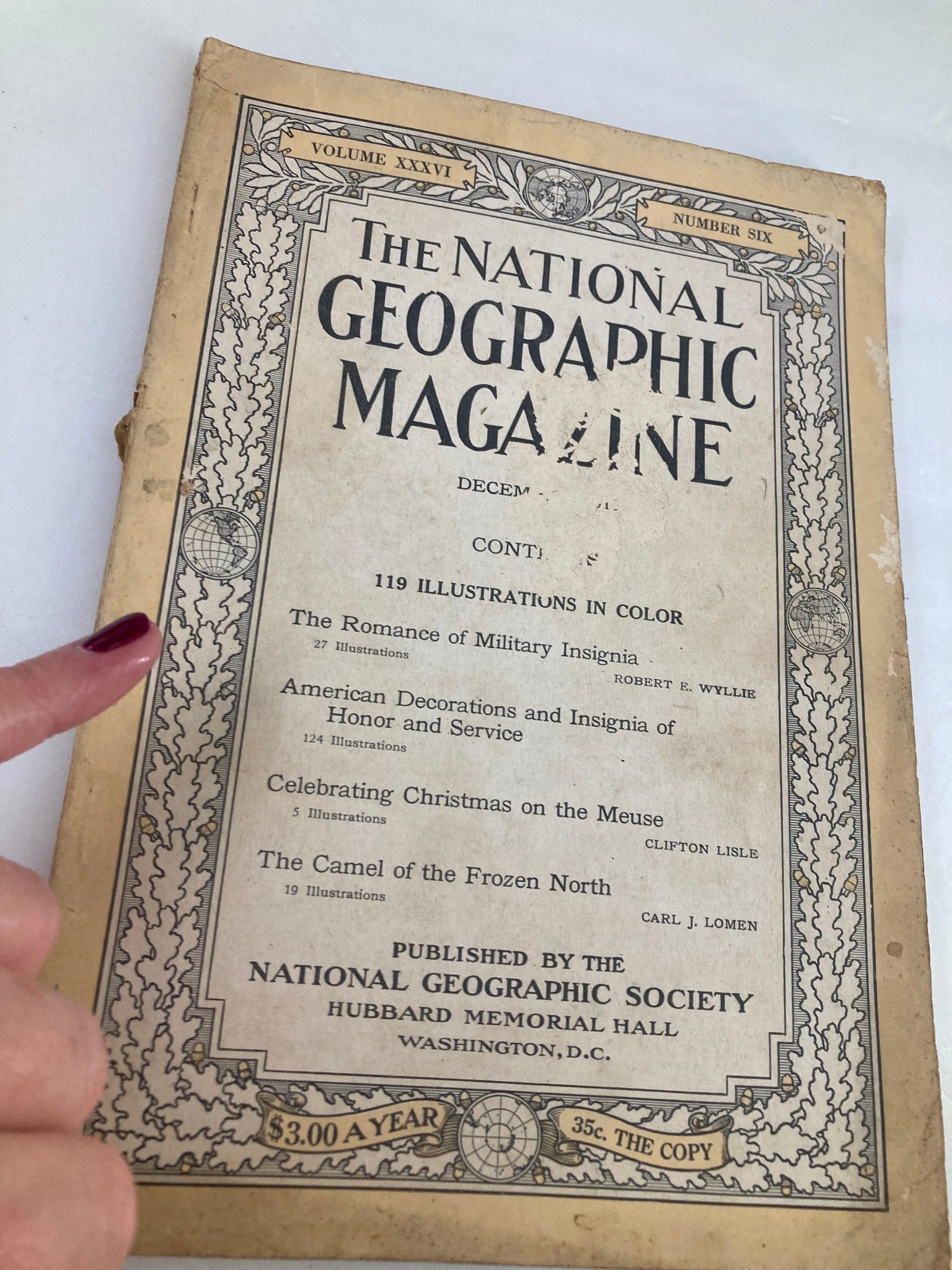 VTG The National Geographic Magazine December 1919 119 Illustrations No Label