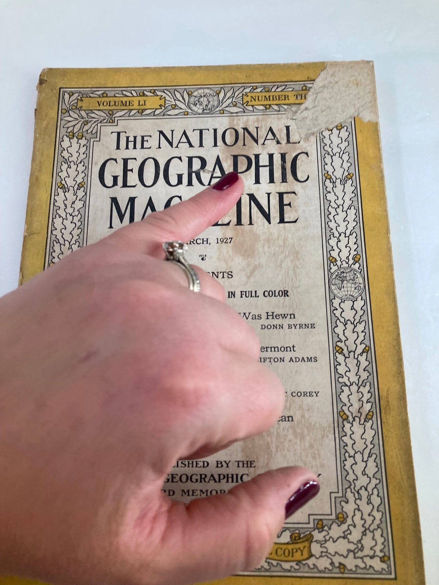 VTG The National Geographic Magazine March 1927 Green Mountain State No Label