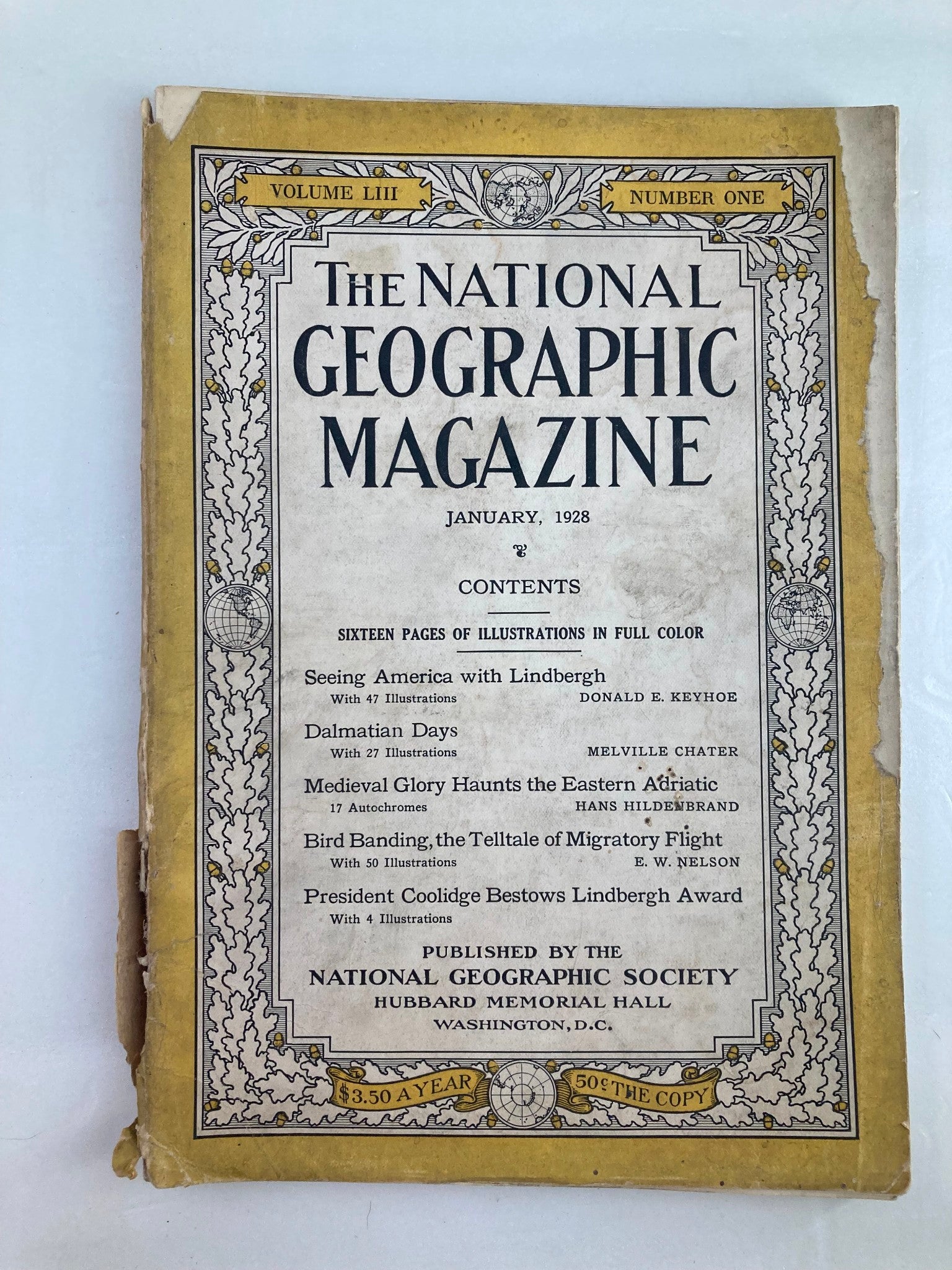 VTG The National Geographic Magazine January 1928 Bird Banding No Label