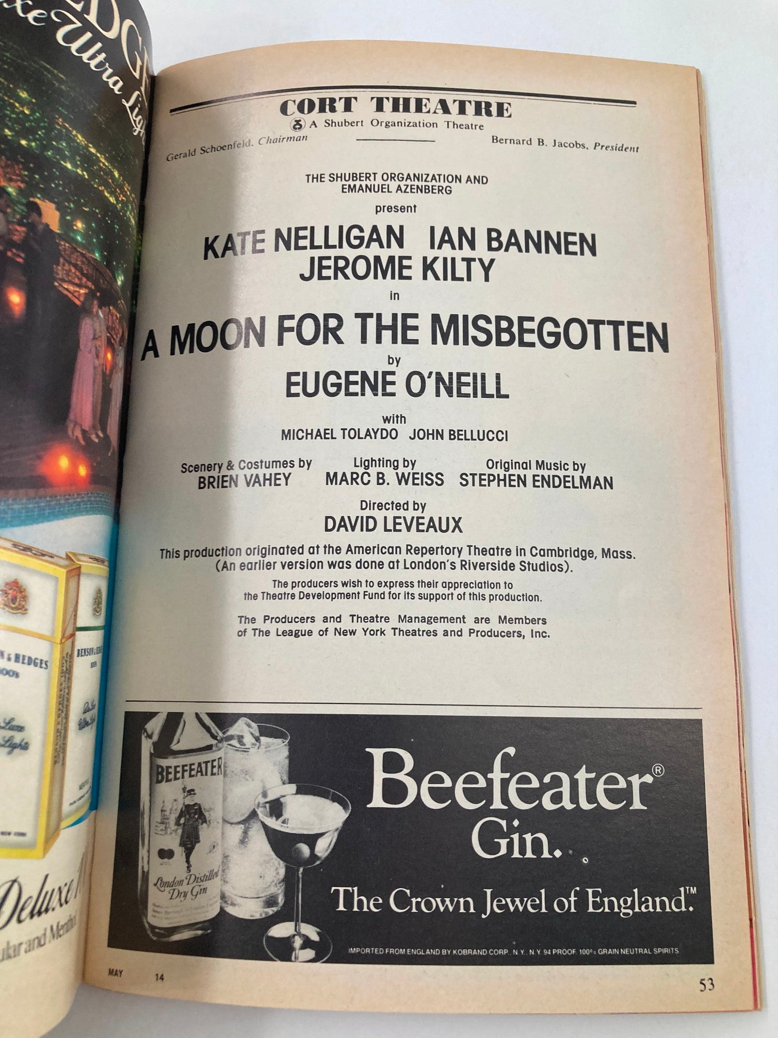 1984 Playbill Cort Theatre Kate Nelligan in A Moon for The Misbegotten