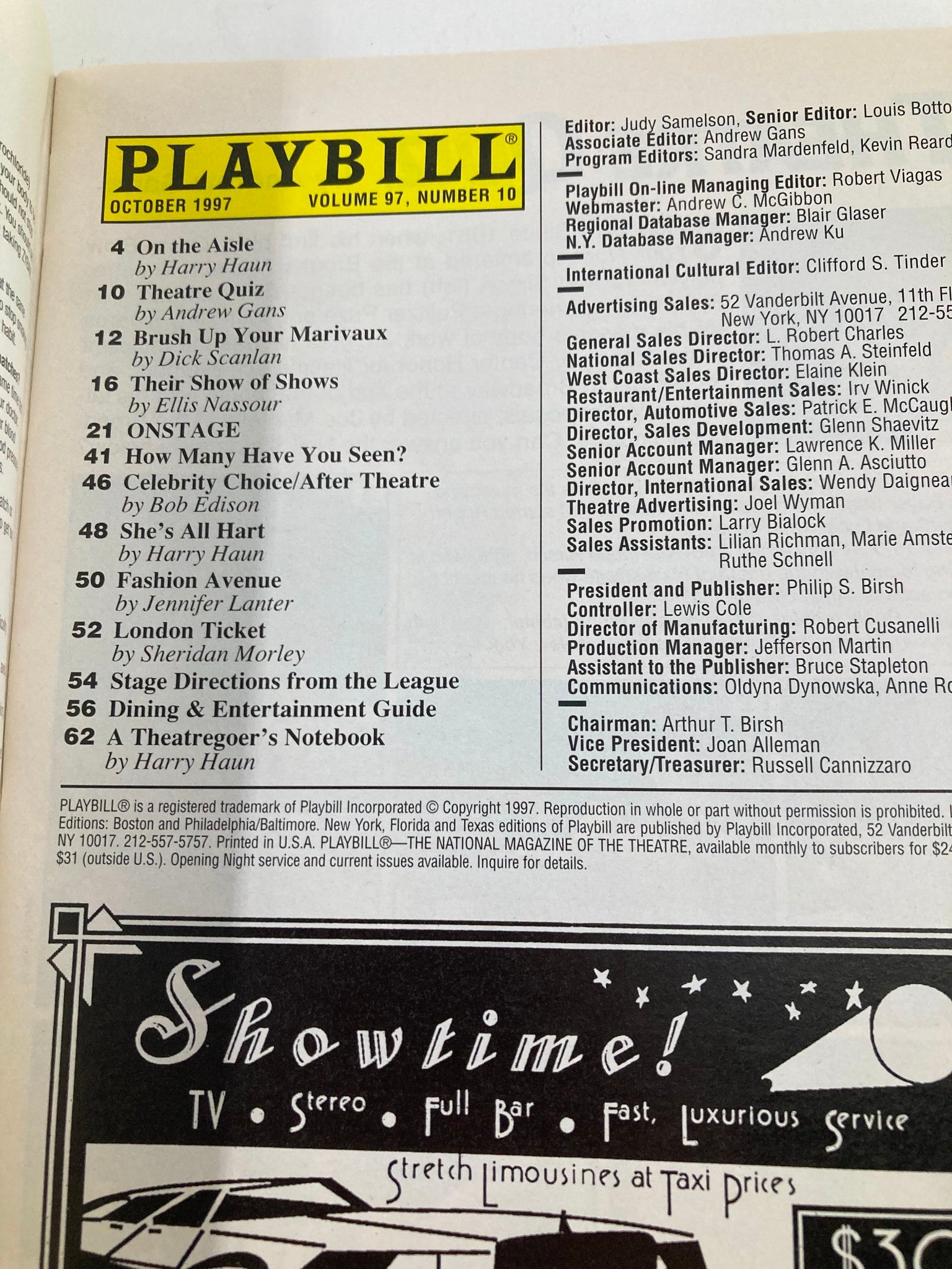 1997 Playbill The Helen Hayes Theatre The Last Night in Ballyhoo by Alfred Uhry