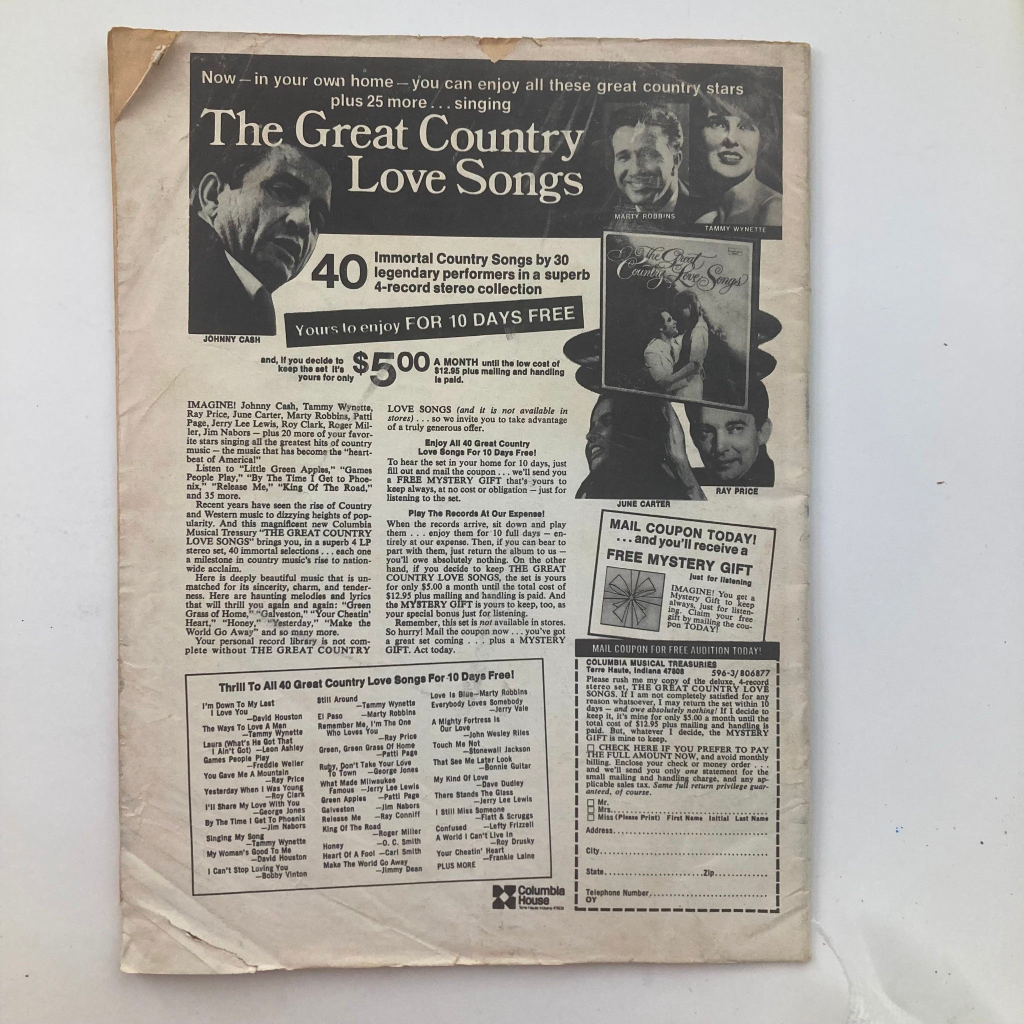 VTG Country Song Roundup Magazine December 1971 The Prisoner in Johnny Cash