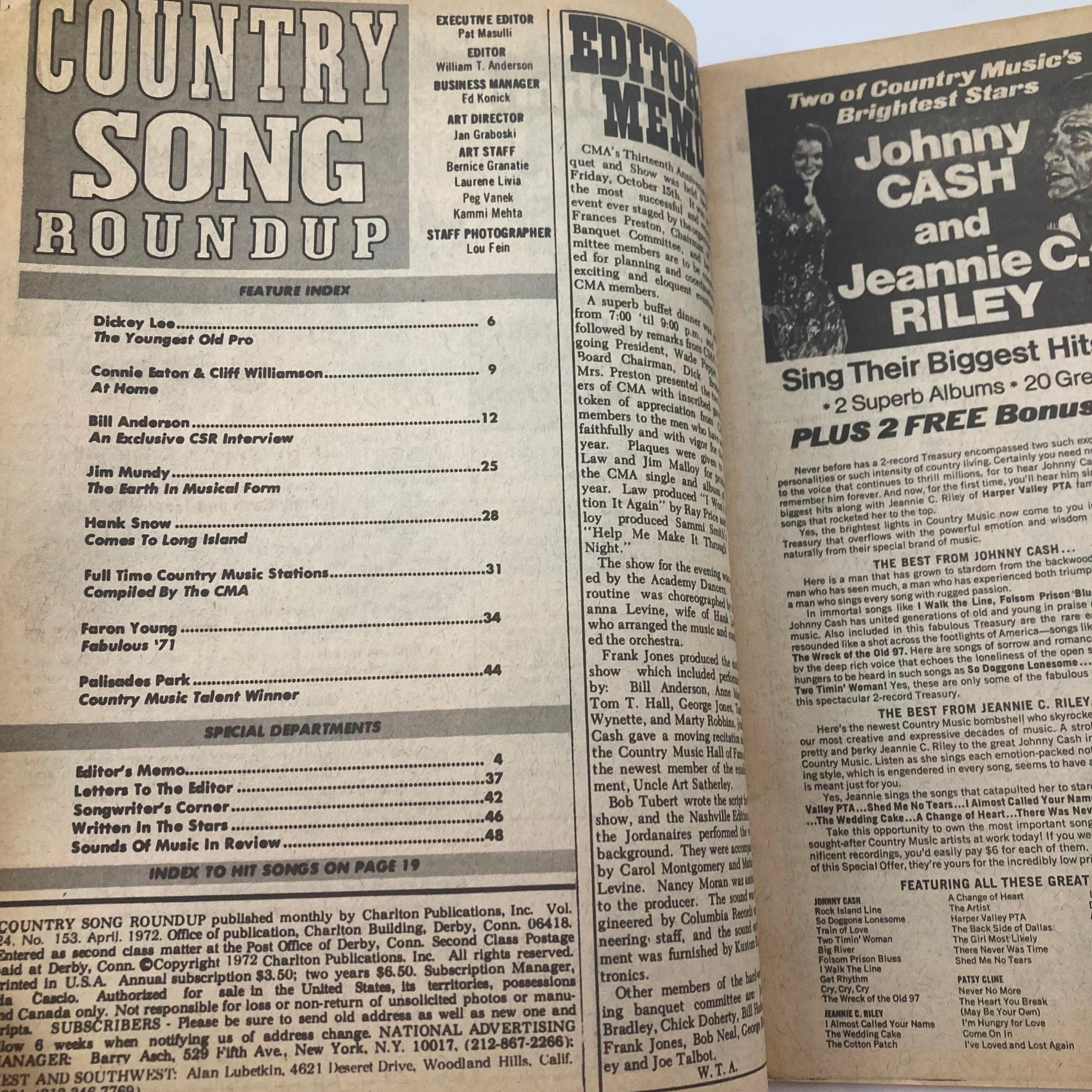 VTG Country Song Roundup Magazine April 1972 Connie Eaton at Home