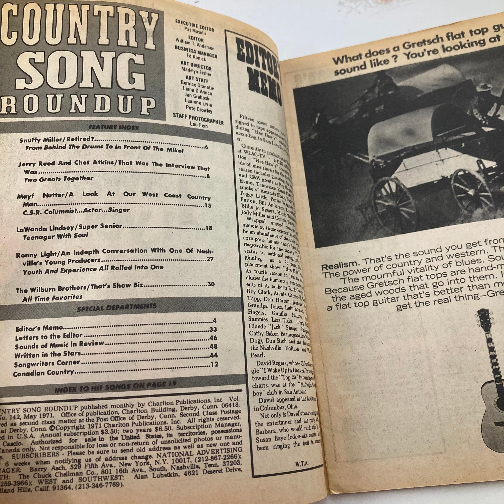 VTG Country Song Roundup Magazine May 1971 Chet Atkins & Jerry Red