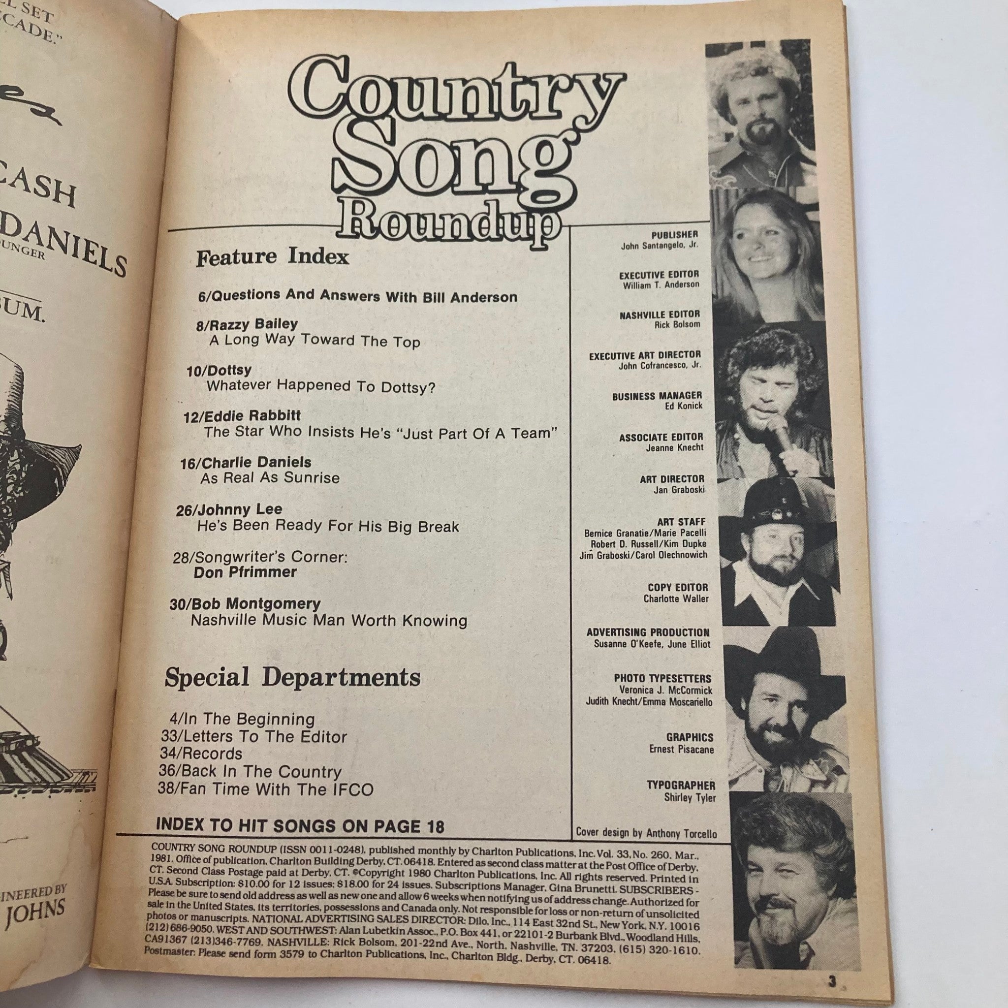 VTG Country Song Roundup Magazine March 1981 Eddie Rabbit Just Part of a Team