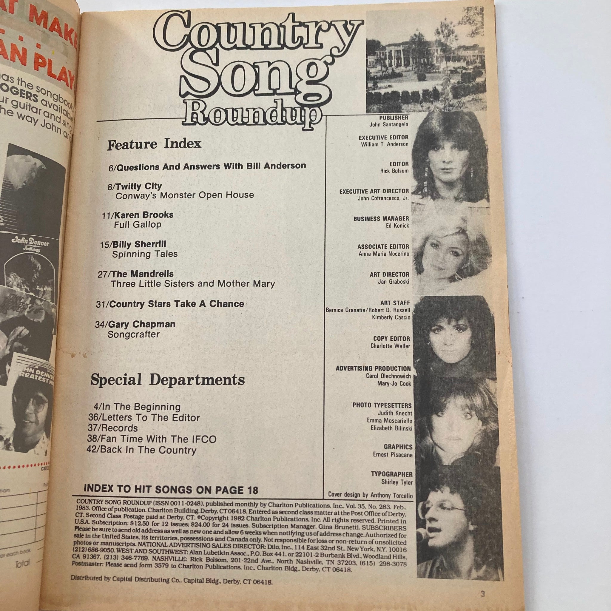 VTG Country Song Roundup Magazine February 1983 The Mandrells & Mother Mary