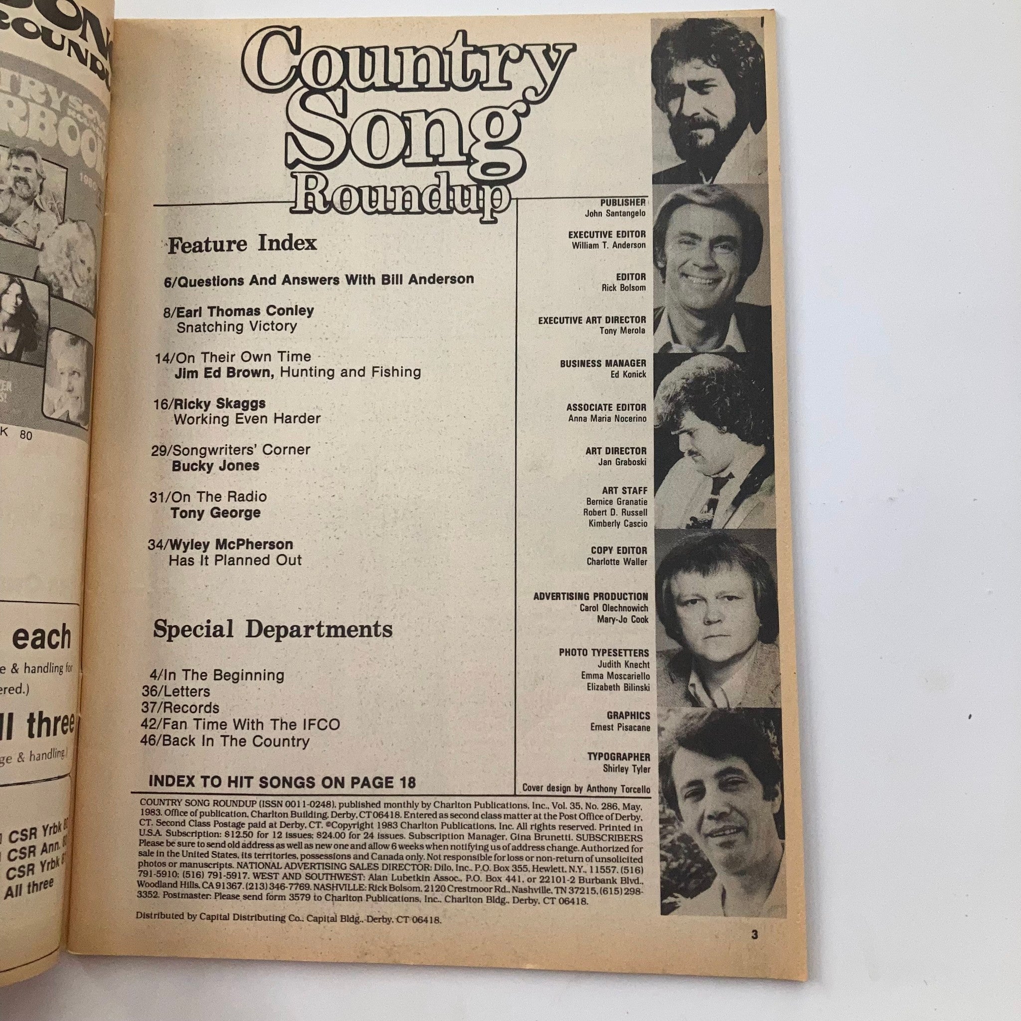 VTG Country Song Roundup Magazine May 1983 Tony George of WSAI, Cincinnati