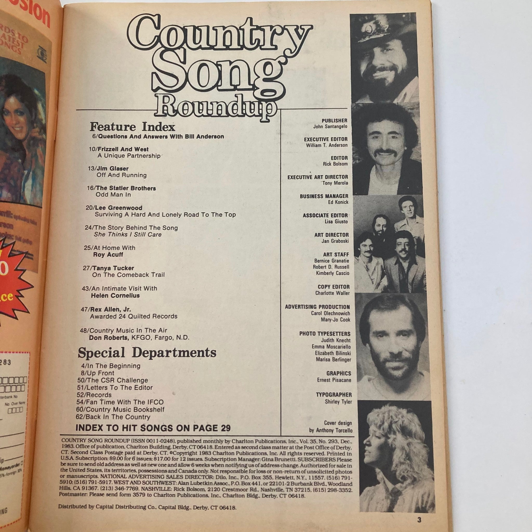 VTG Country Song Roundup Magazine December 1983 Statler Bros. Odd Man In