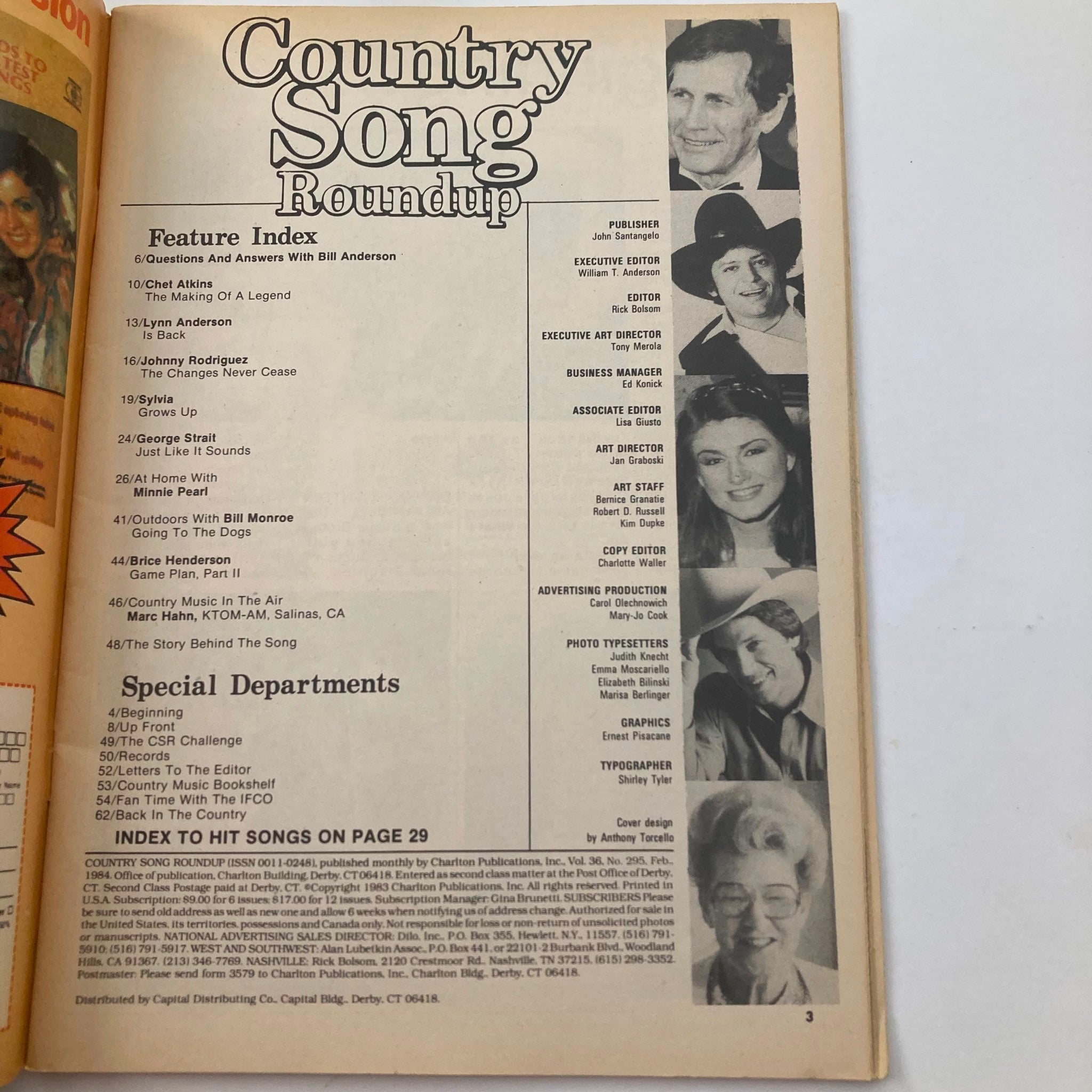 VTG Country Song Roundup Magazine February 1984 Sylvia and Johnny Rodriguez