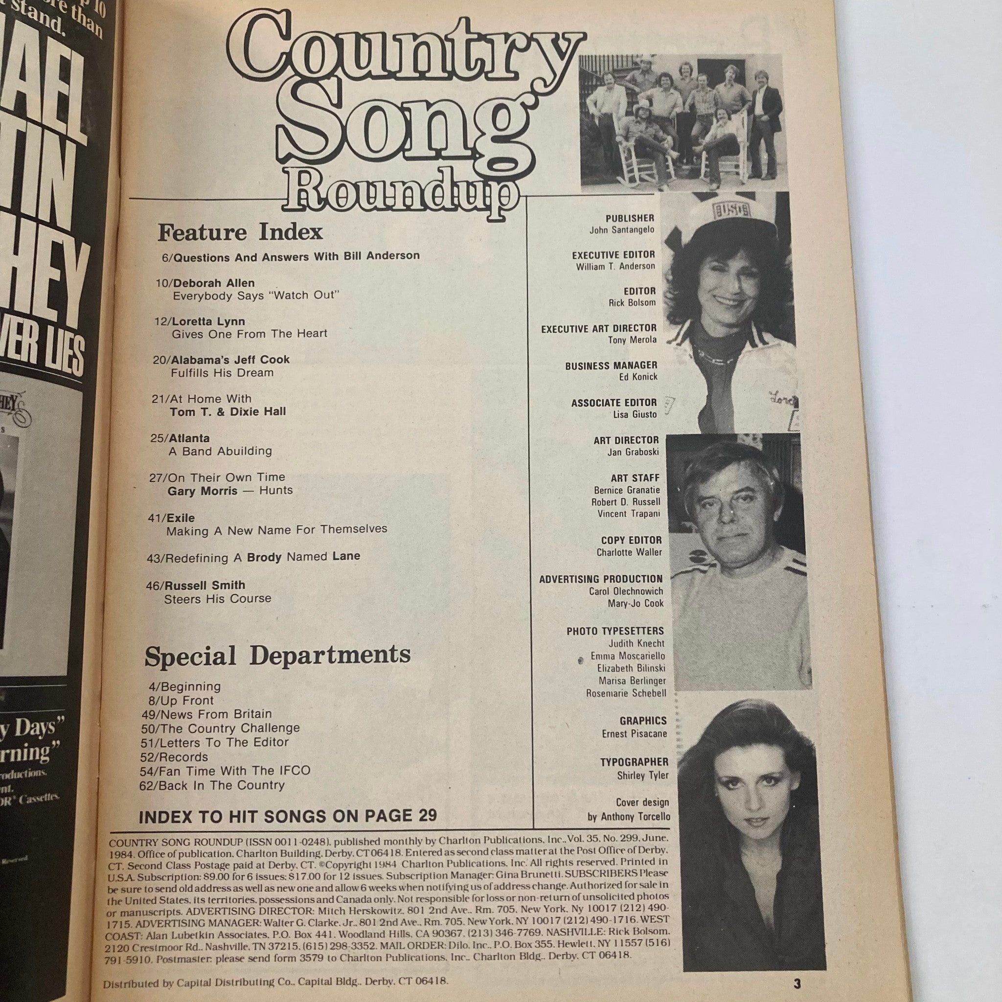 VTG Country Song Roundup Magazine June 1984 Loretta Lynn & Alabama's Jeff Cook