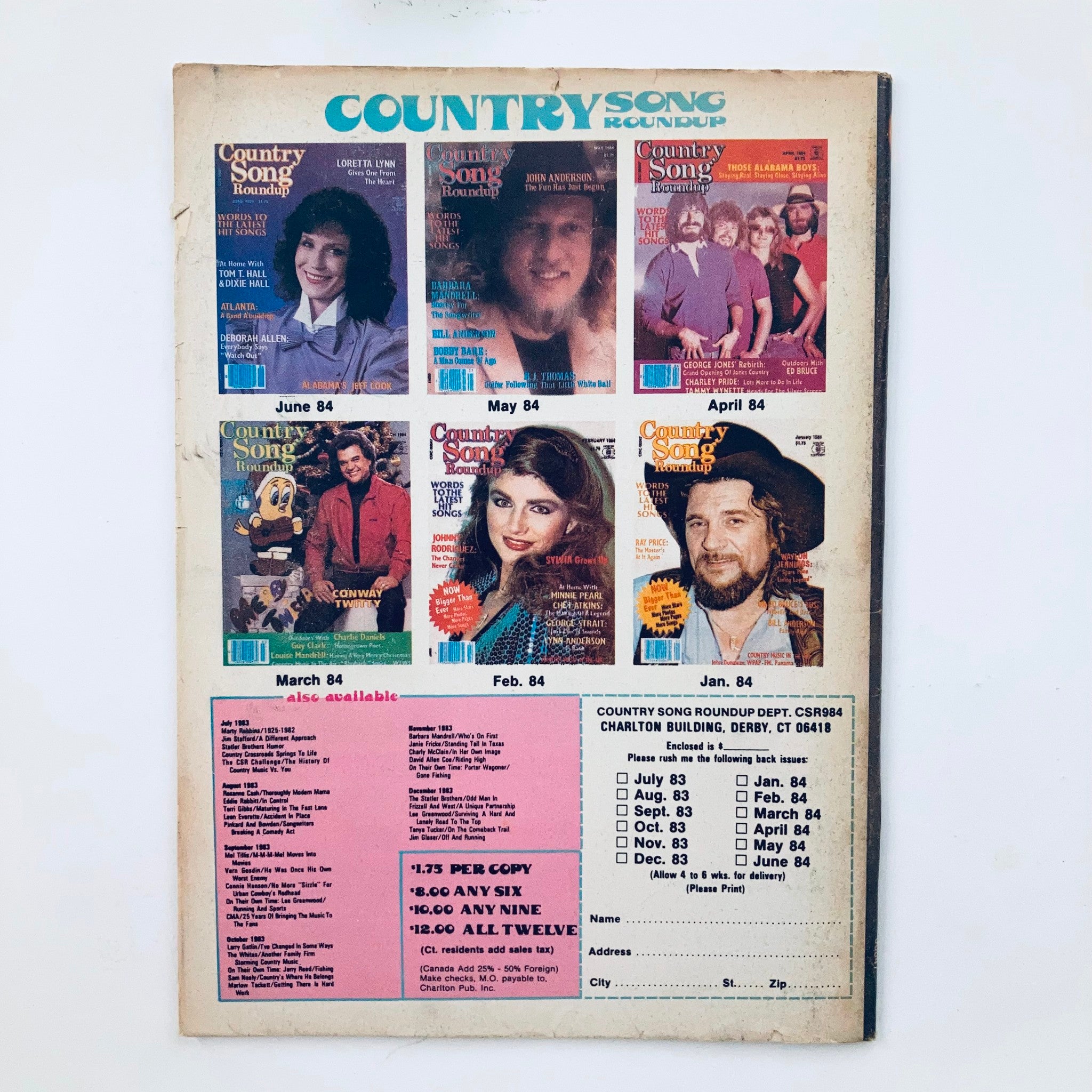 VTG Country Song Roundup Magazine September 1984 Ricky Skaggs at The Opry