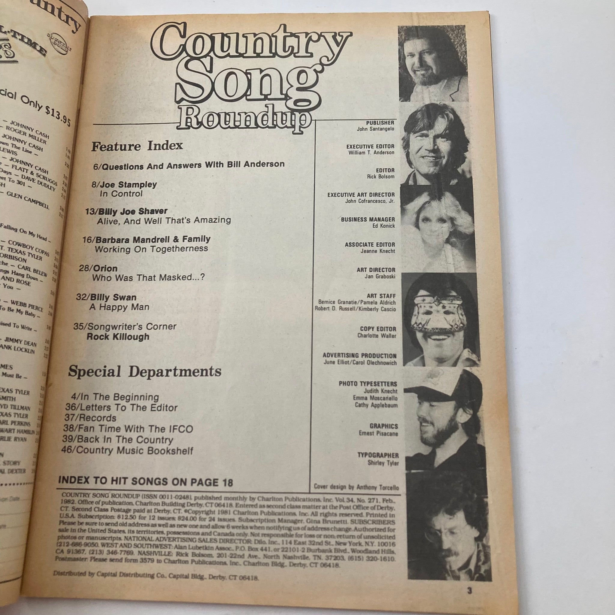 VTG Country Song Roundup Magazine February 1982 Barbara Mandrell & Family