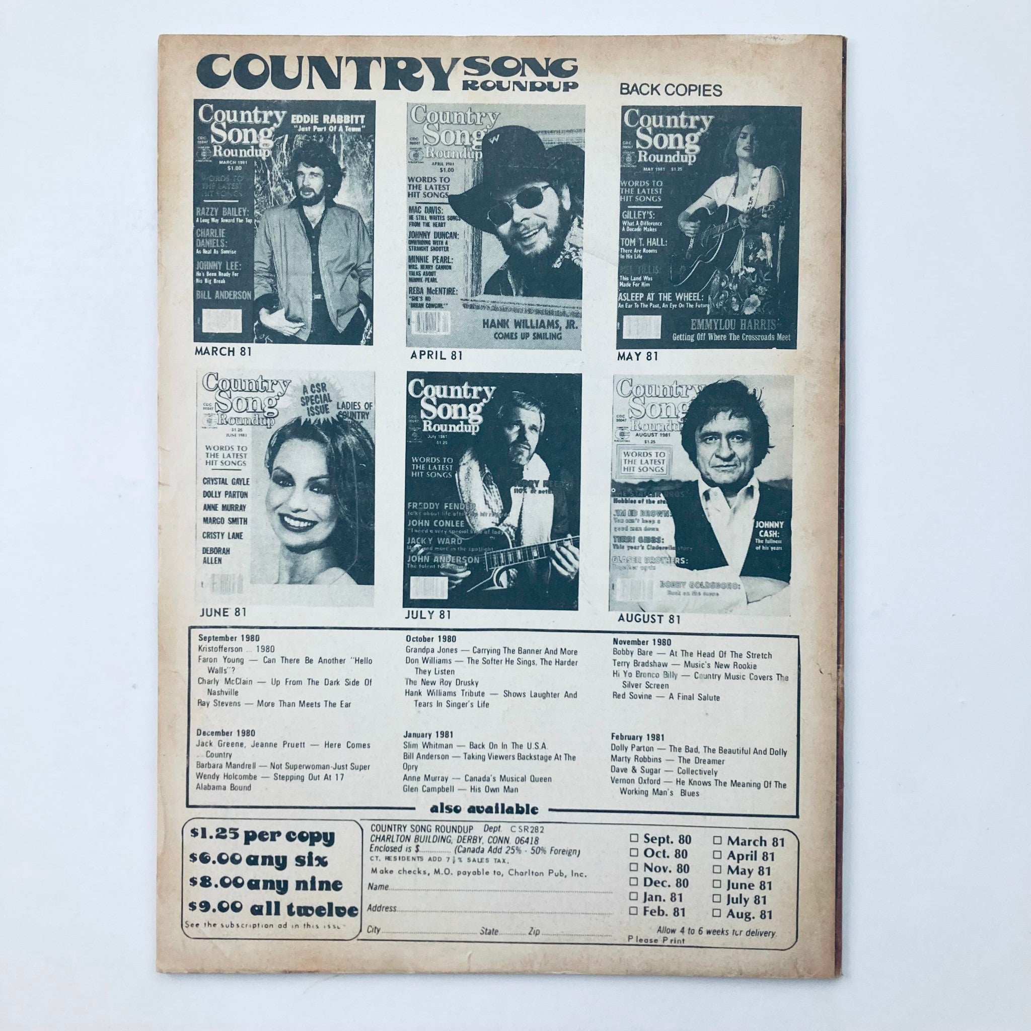 VTG Country Song Roundup Magazine February 1982 Barbara Mandrell & Family