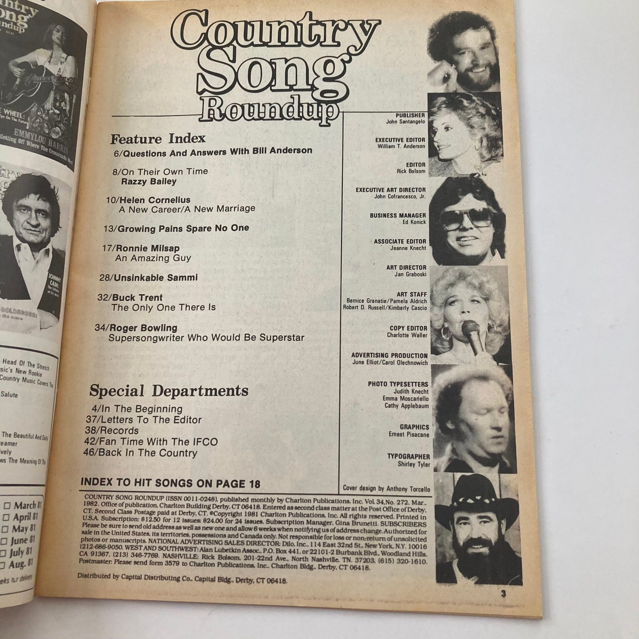 VTG Country Song Roundup Magazine March 1982 Ronnie Milsap An Amazing Guy