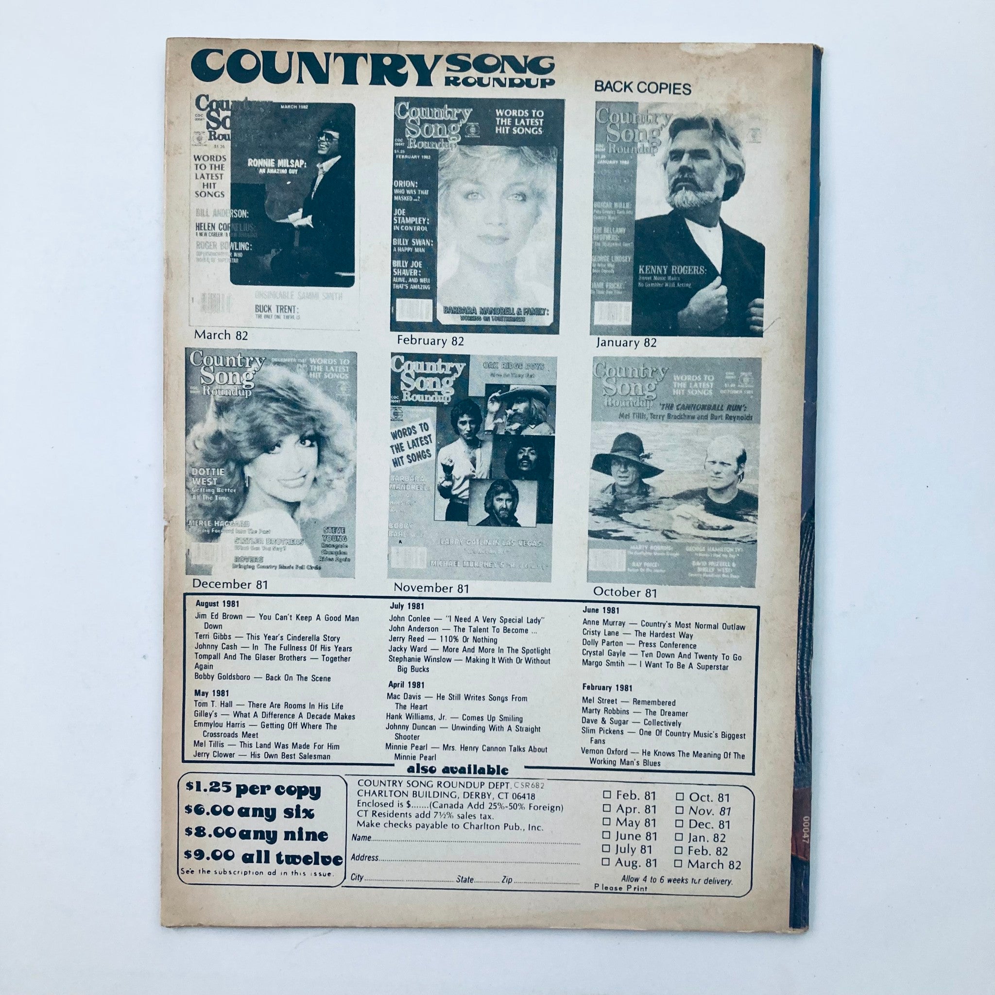 VTG Country Song Roundup Magazine June 1982 Charlie Daniels & Vietnam Veterans