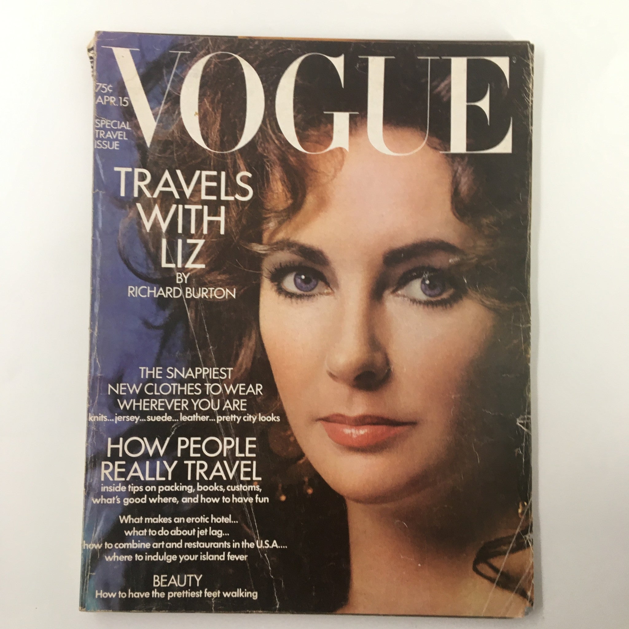 VTG Vogue Magazine April 15 1971 Travels with Elizabeth Taylor by Richard Burton