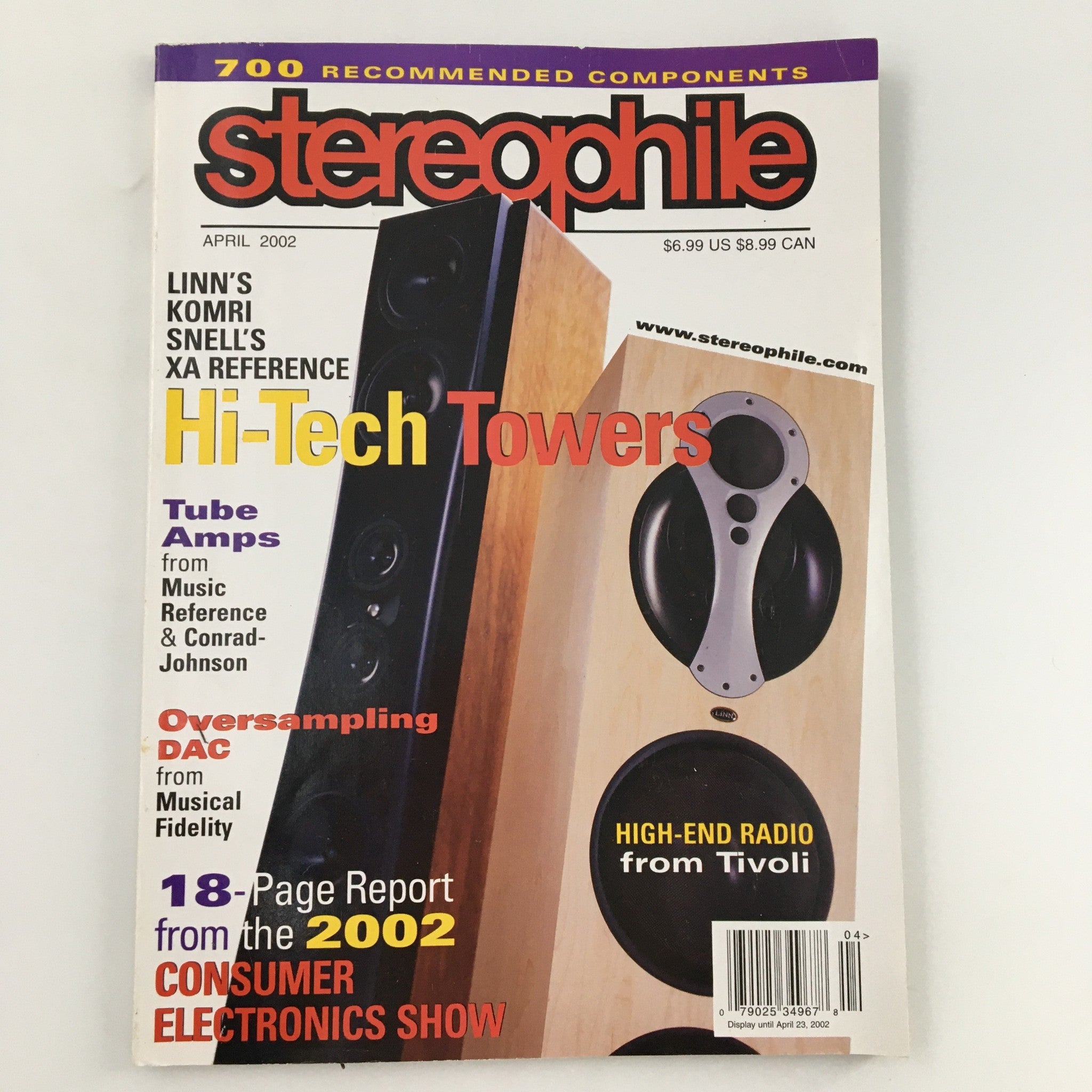 Stereophile Magazine April 2002 Tube Amps from Conrad-Johnson, Newsstand