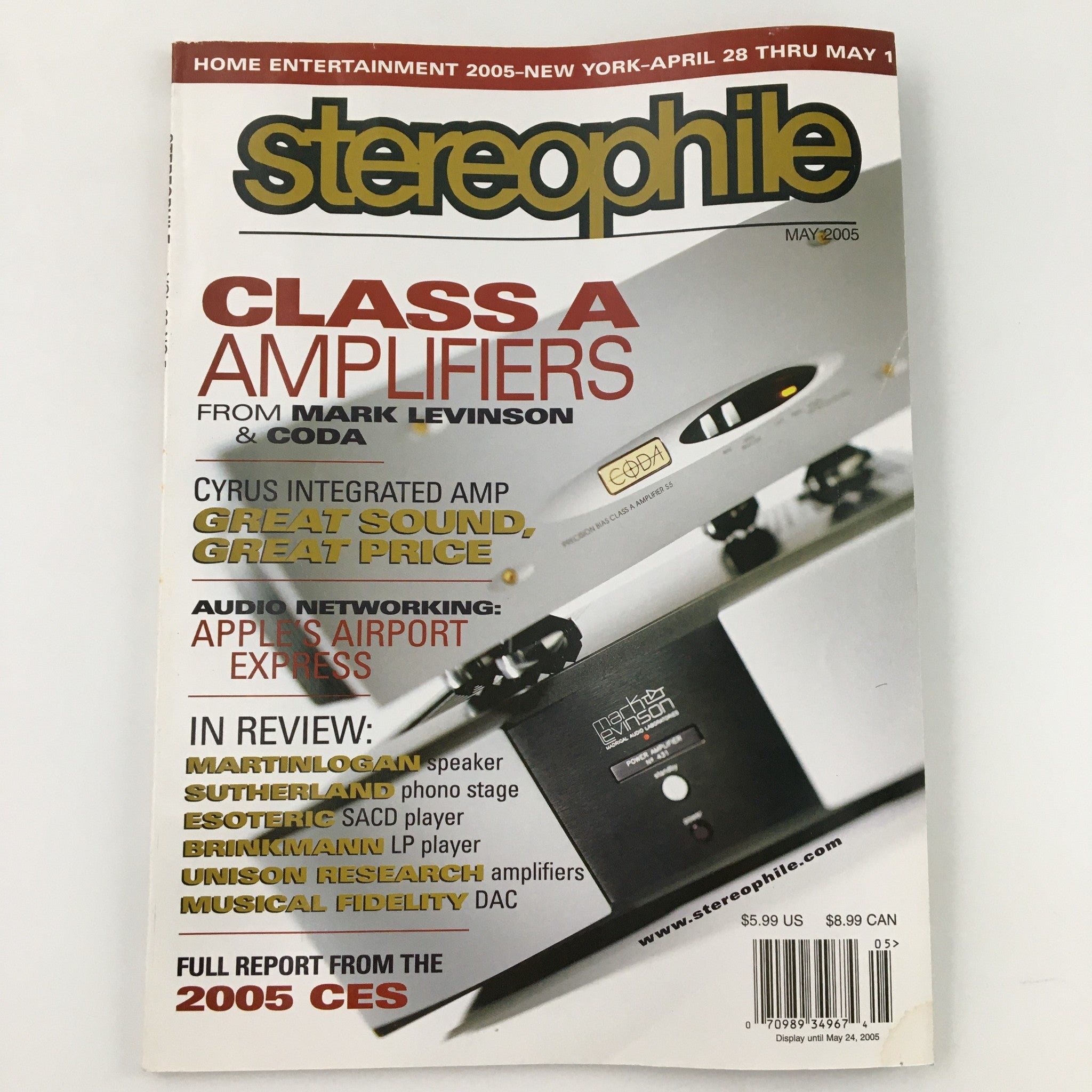 Stereophile Magazine May 2005 Mark Levinson Class A Amplifiers, Newsstand