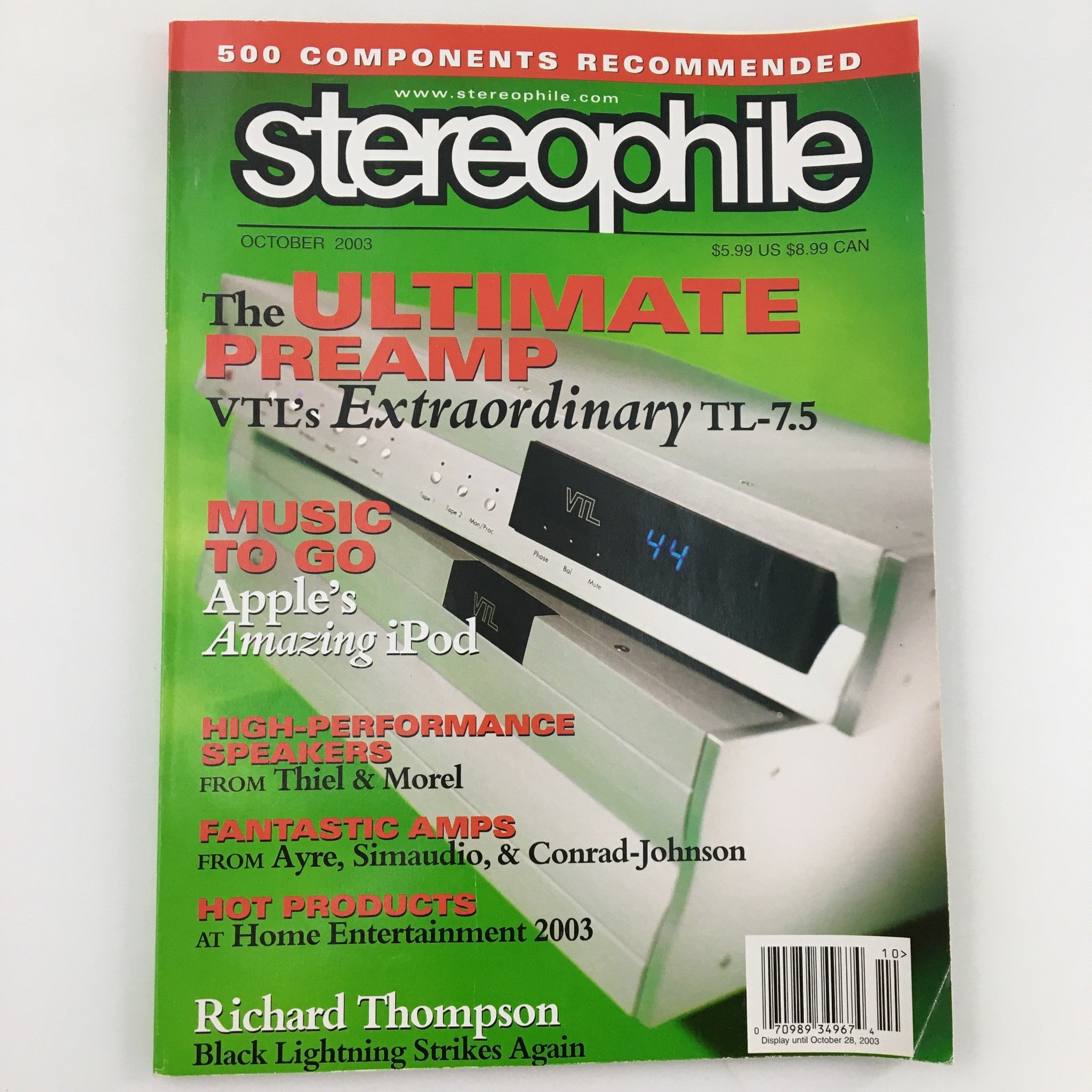 Stereophile Magazine October 2003 Richard Thompson Strikes Again, Newsstand