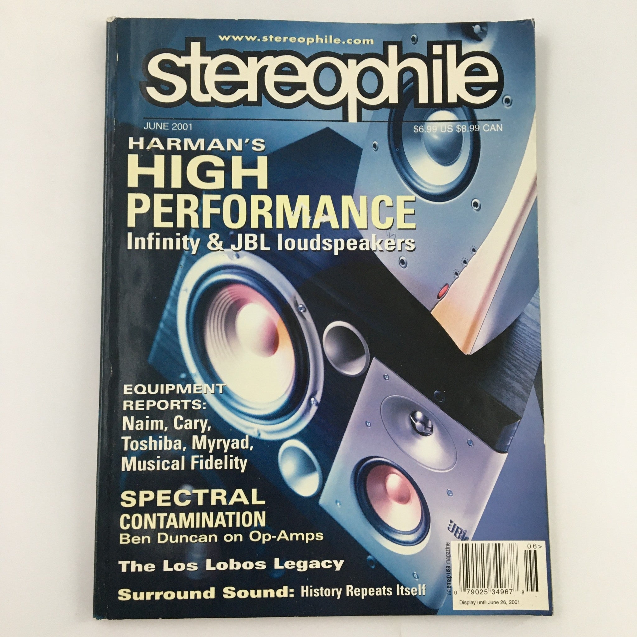 Stereophile Magazine June 2001 Harman's Infinity & JBL Loudspeakers, Newsstand